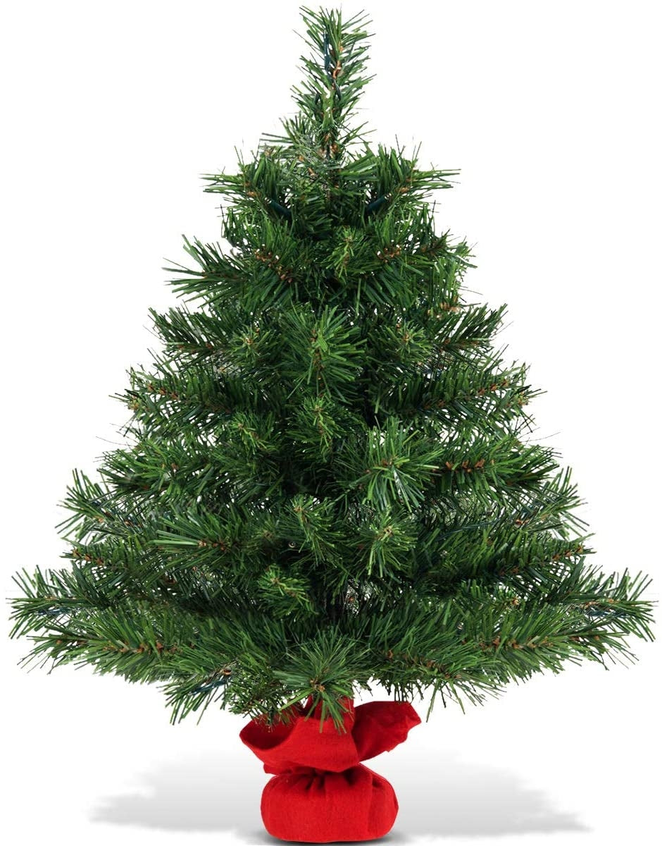 2 Feet Tabletop Fir Artifical Christmas Tree with LED LightsÂ