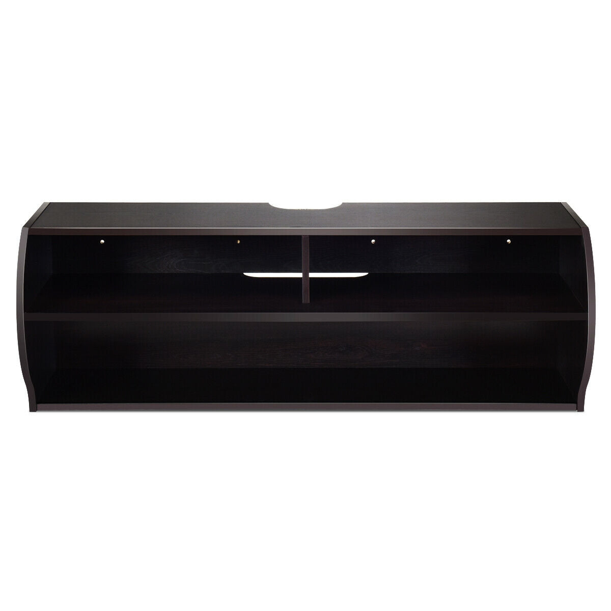 48.5 Inch 2 Tier Modern Wall Mounted Hanging Floating Shelf-BrownÂ