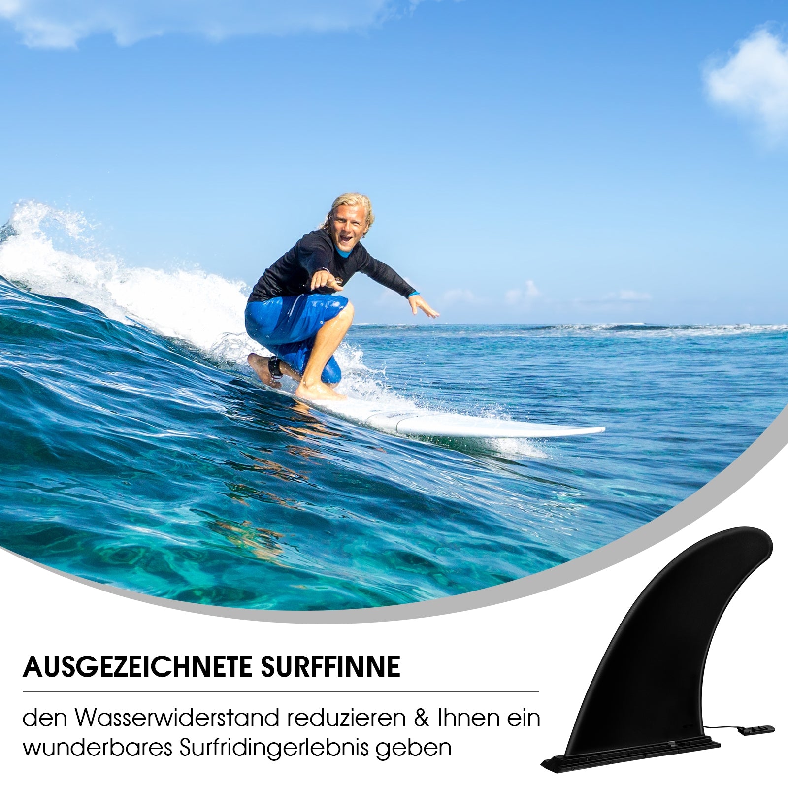 9 Inch Surf and SUP Detachable Center Single Fin for LongboardÂ