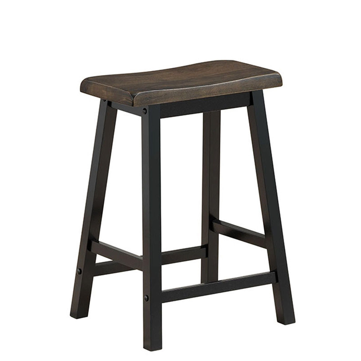 24 Inch Height Set of 2 Home Kitchen Dining Room Bar Stools-BrownÂ