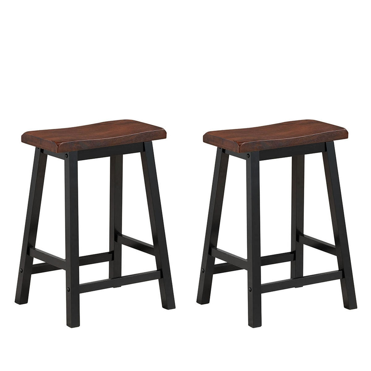 24 Inch Height Set of 2 Home Kitchen Dining Room Bar Stools-CoffeeÂ