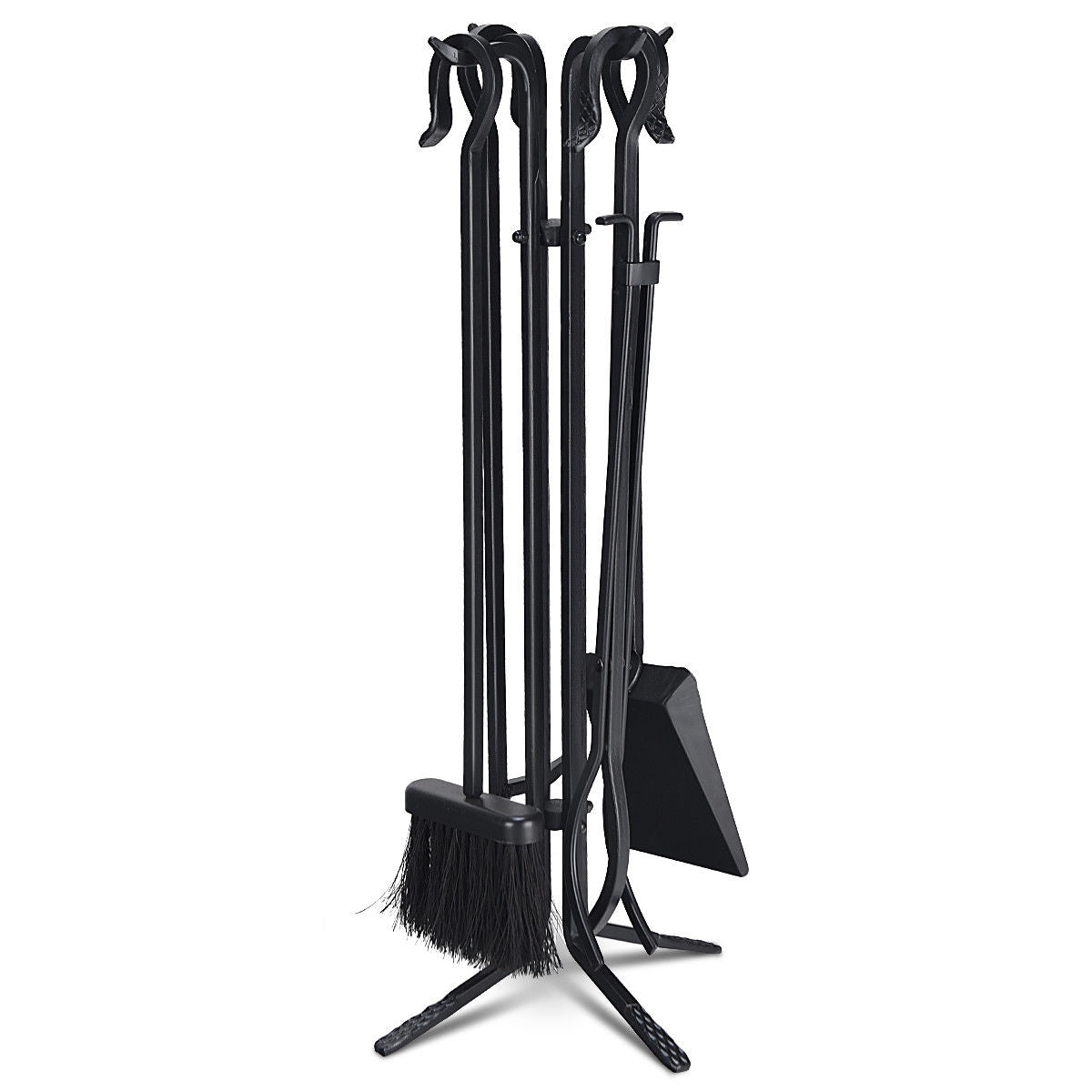 5 Pieces Fireplace Iron Standing Tools SetÂ