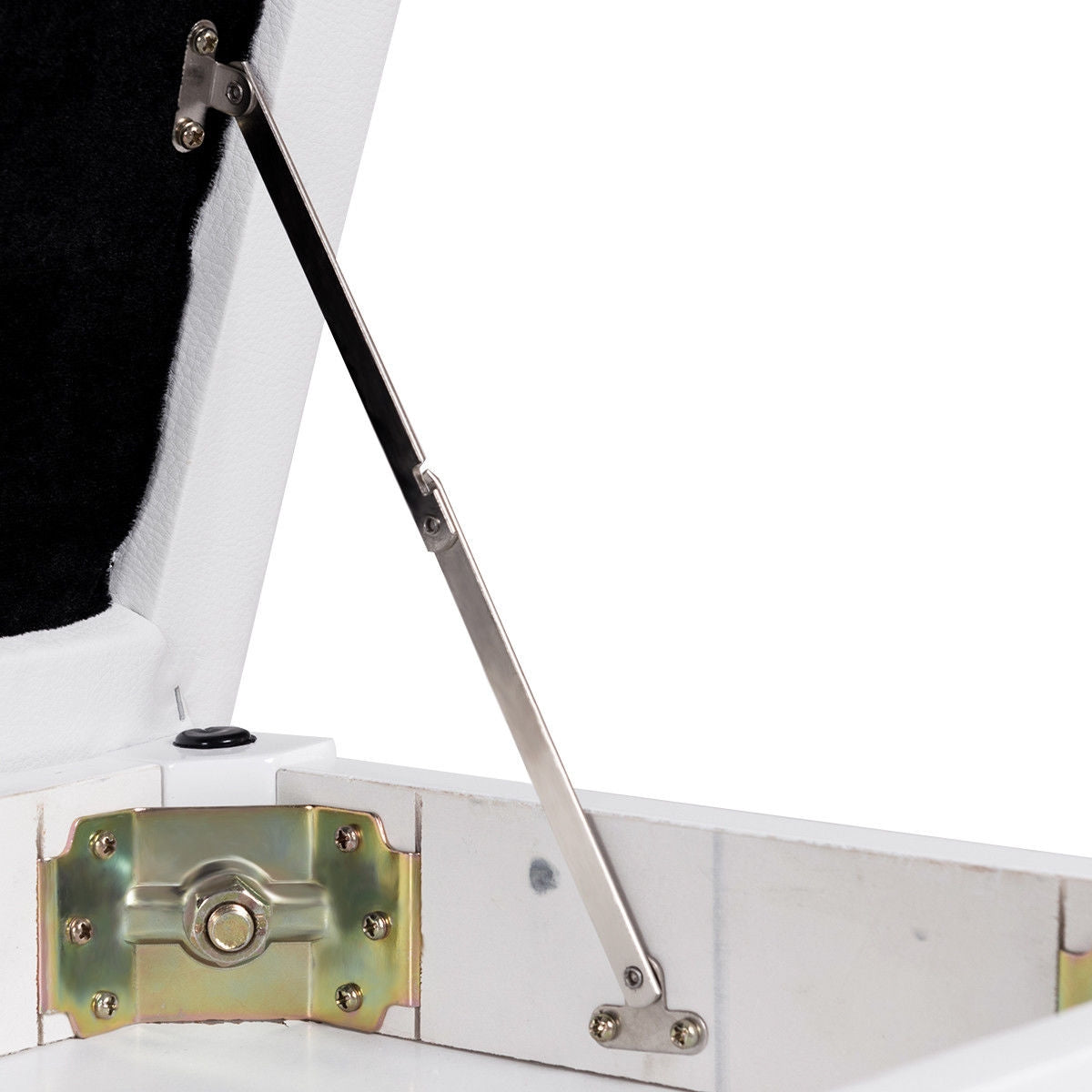 Solid Wood PU Leather Padded Piano Bench Keyboard Seat-WhiteÂ