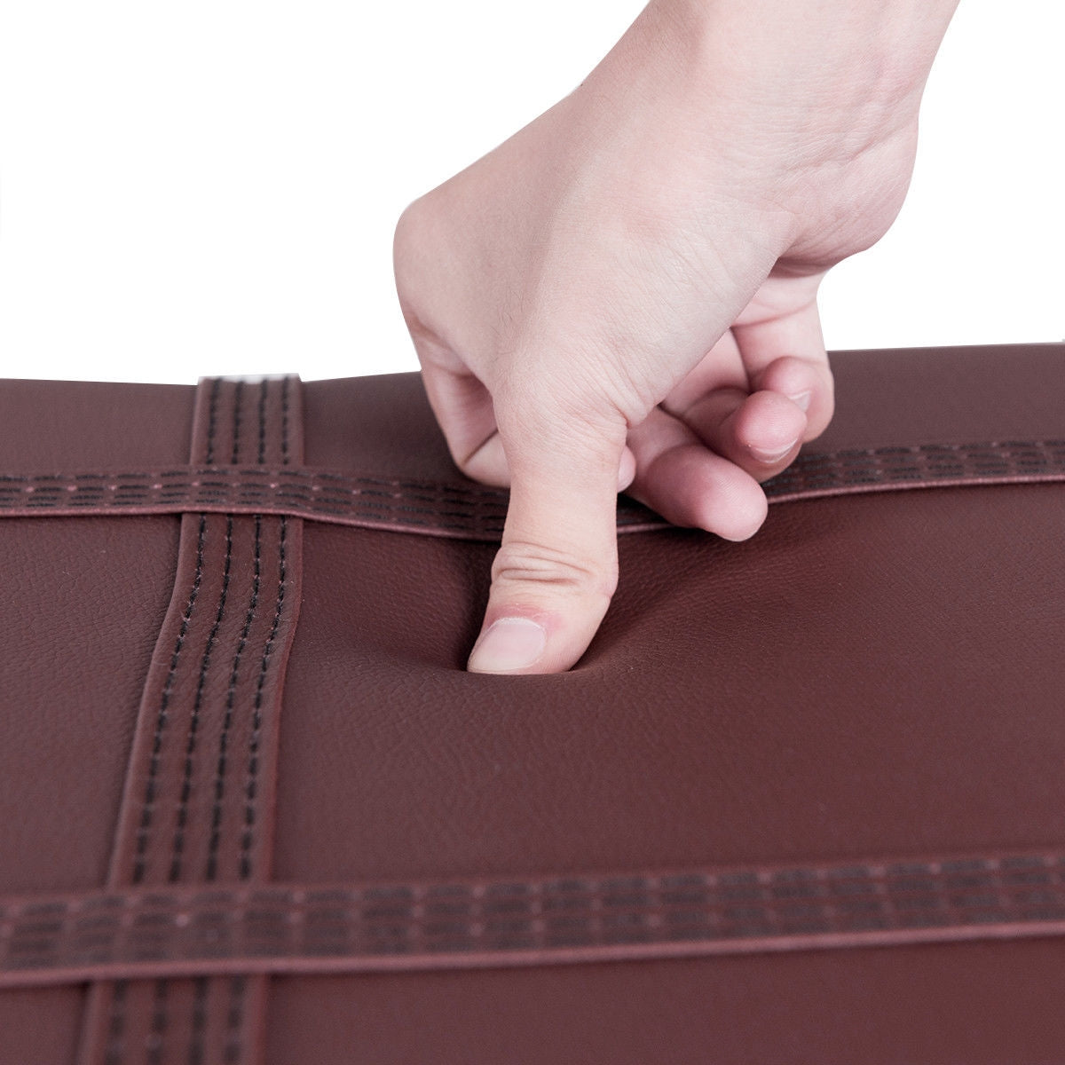 Solid Wood PU Leather Piano Double Duet Keyboard Bench-BrownÂ