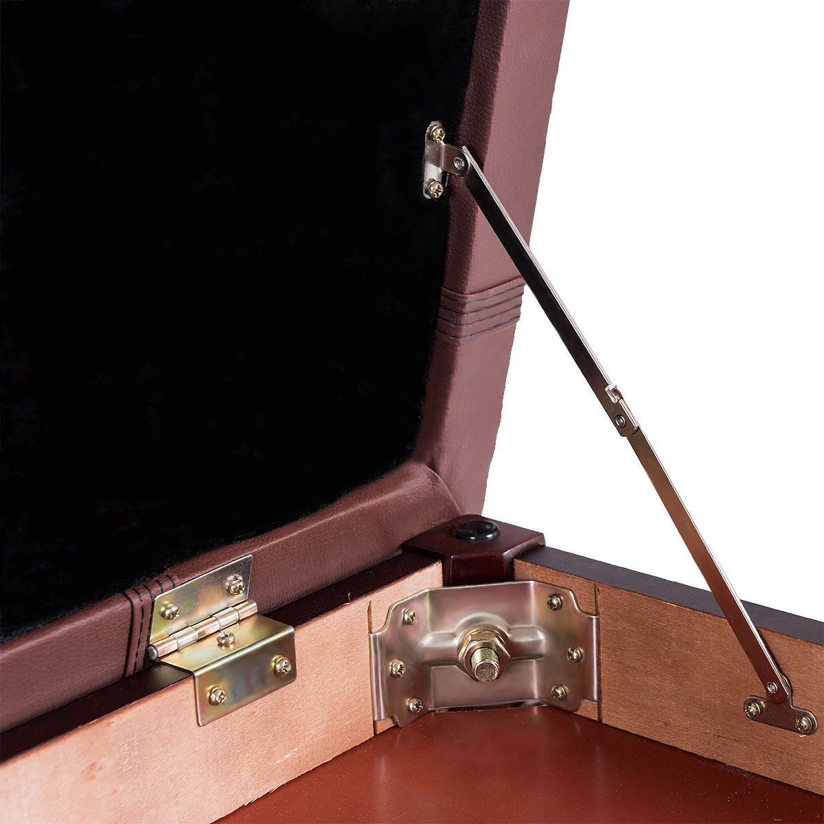 Solid Wood PU Leather Piano Double Duet Keyboard Bench-BrownÂ