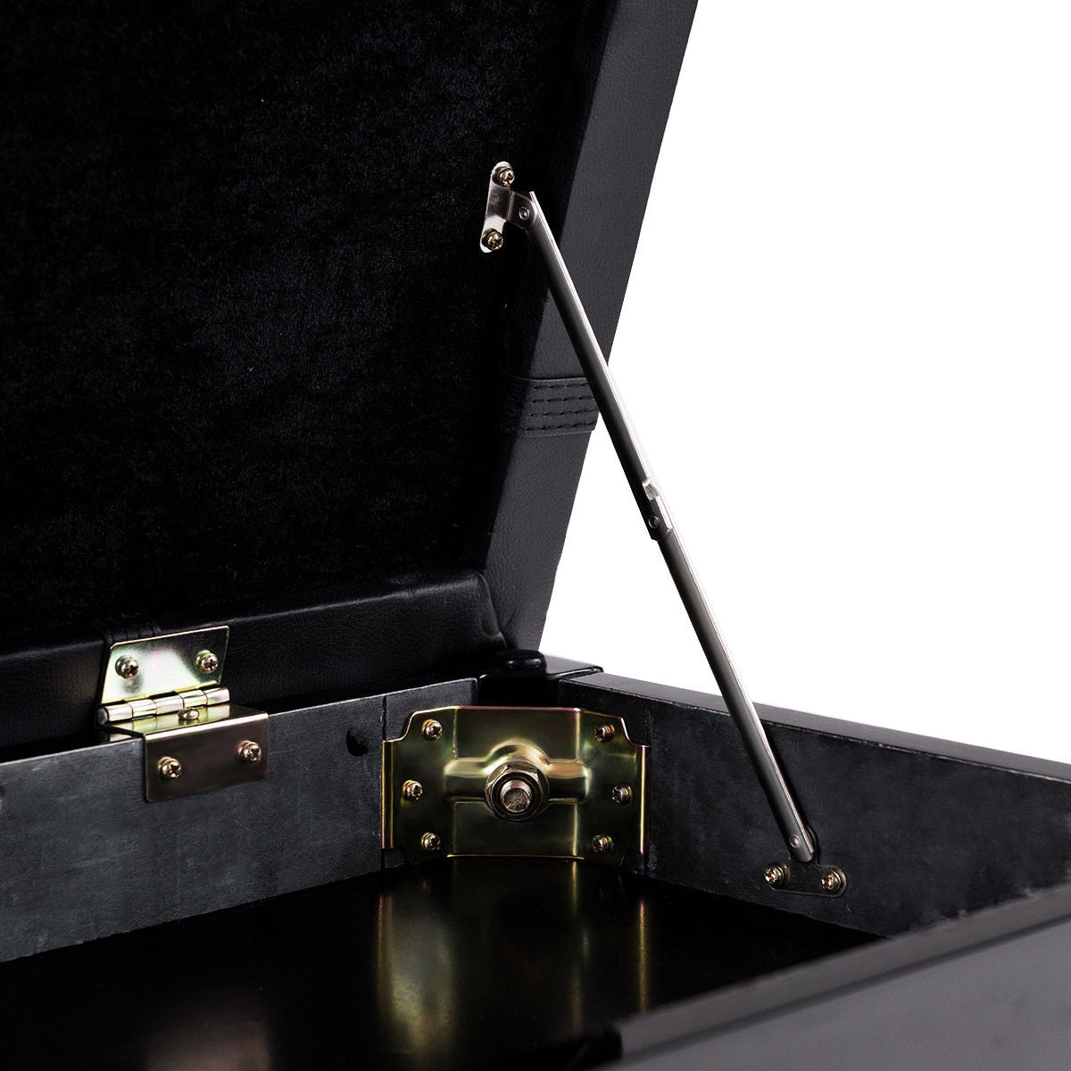 Solid Wood PU Leather Piano Double Duet Keyboard Bench-BlackÂ