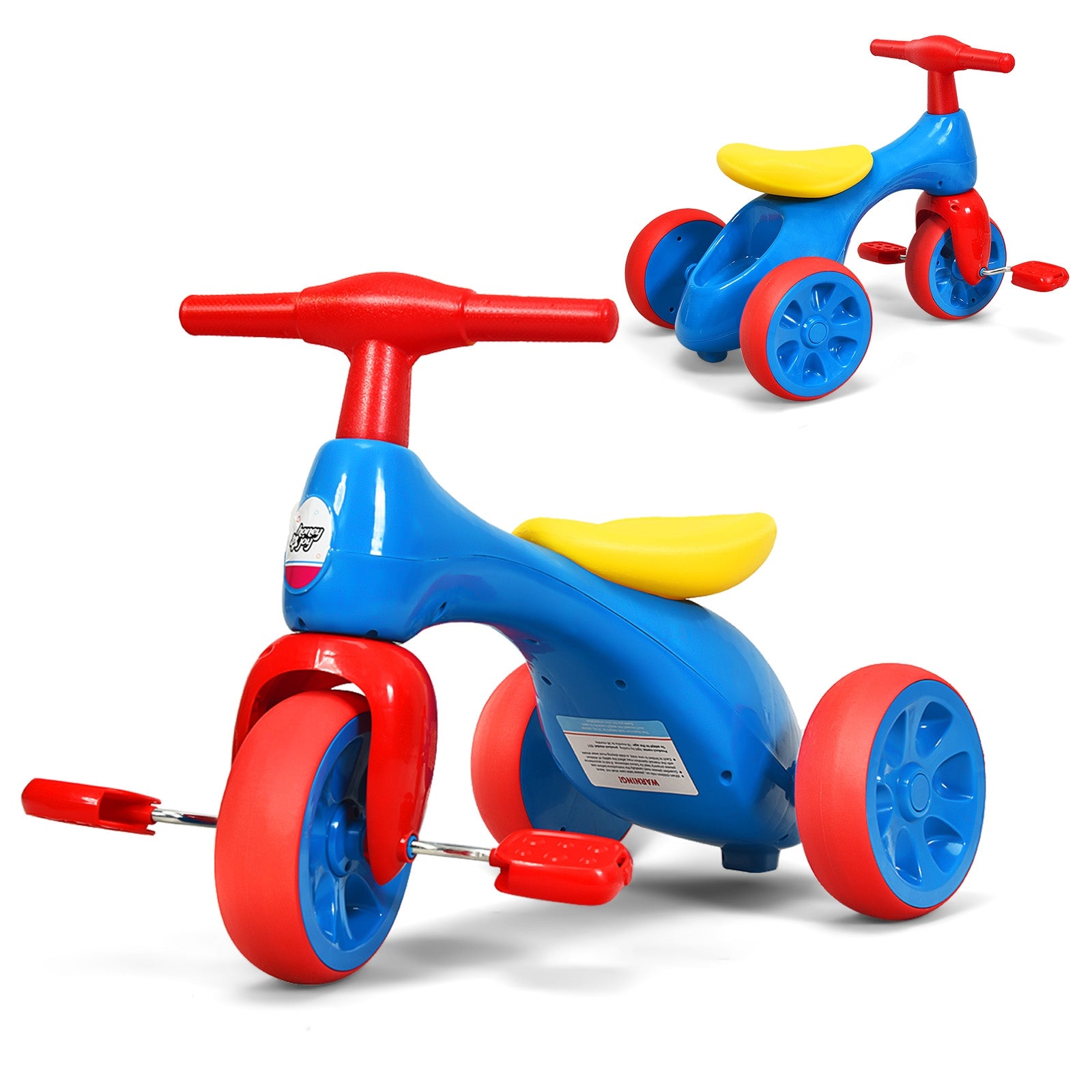 2 in 1 Toddler Tricycle Balance Bike Scooter Kids Riding Toys w/ Sound & Storage-BlueÂ