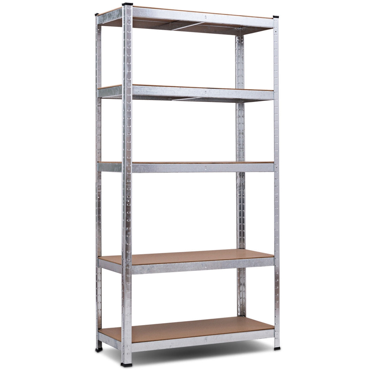 72 Inch Steel Storage Shelf with 5 Levels Adjustable Shelves-SilverÂ