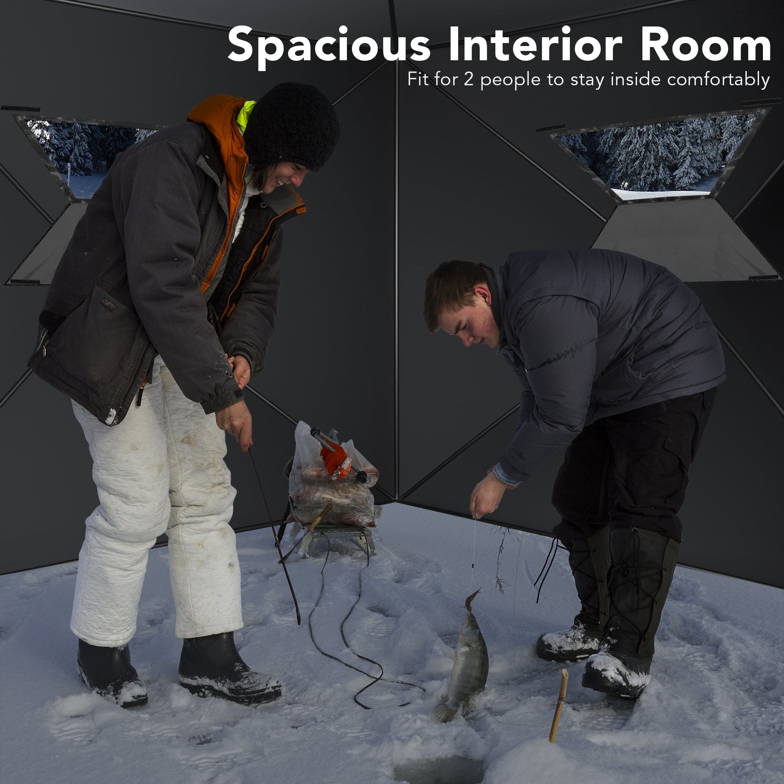 2-person Portable Pop-up Ice Shelter Fishing Tent with BagÂ