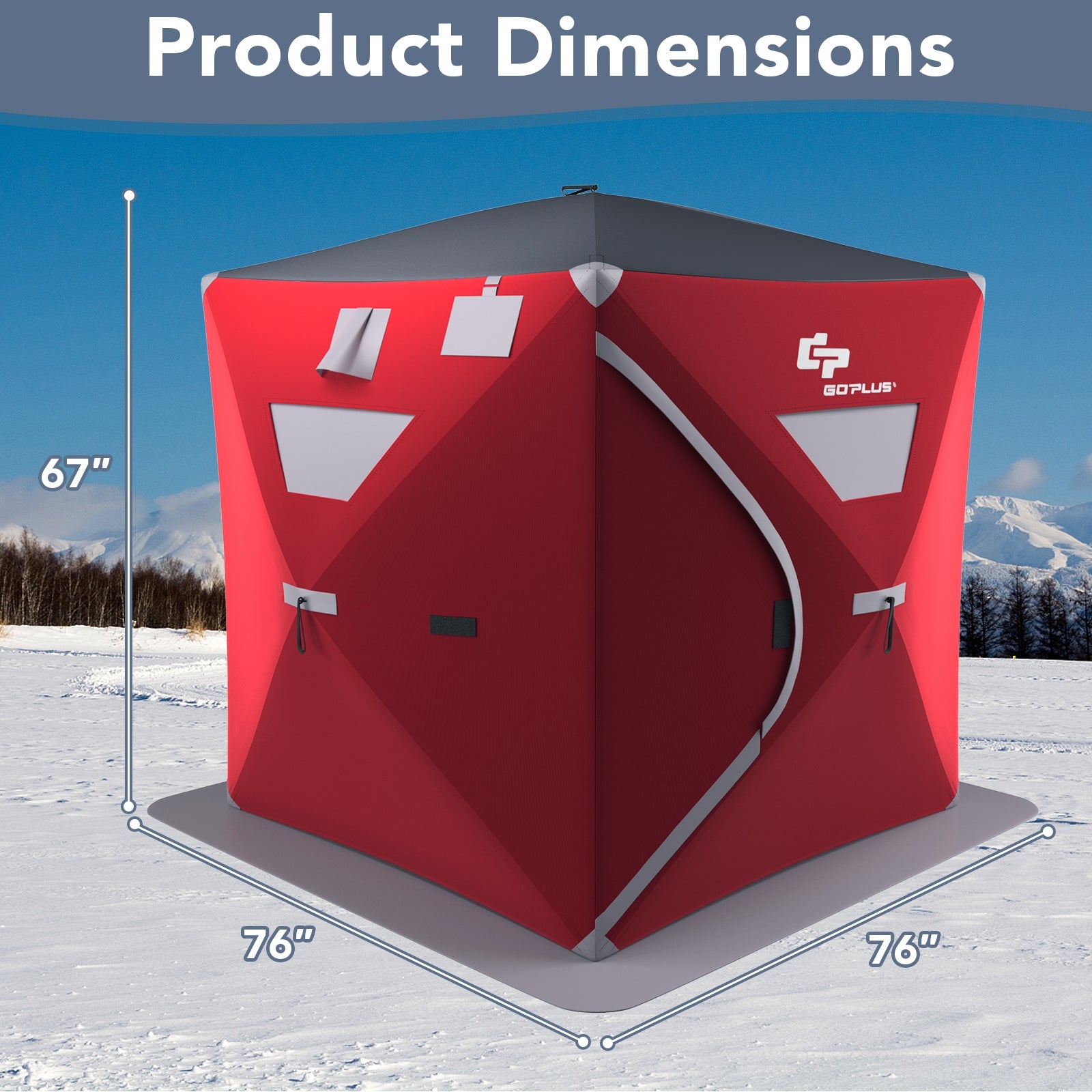 2-person Portable Pop-up Ice Shelter Fishing Tent with BagÂ