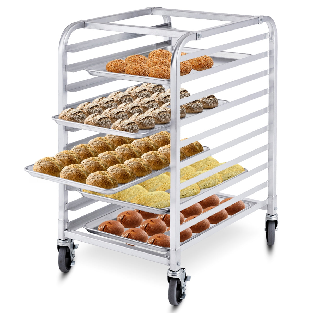 10 Sheets Aluminum Rolling Bakery Pan RackÂ