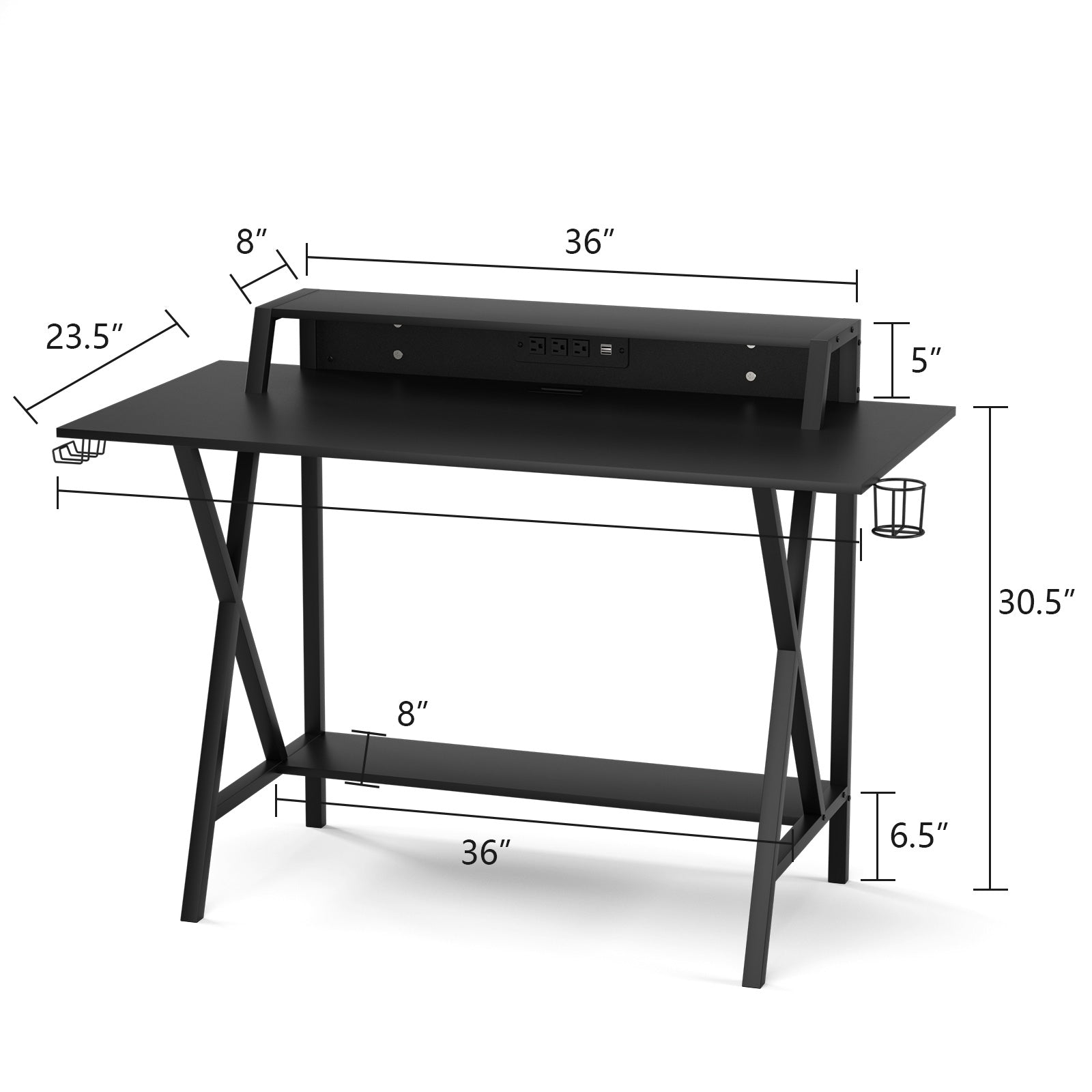 All-in-One Professional Gaming Desk with Cup and Headphone HolderÂ