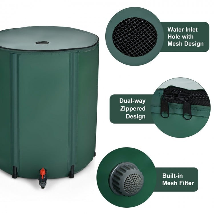 60 Gallon Collapsible Rain Barrel Water Collector