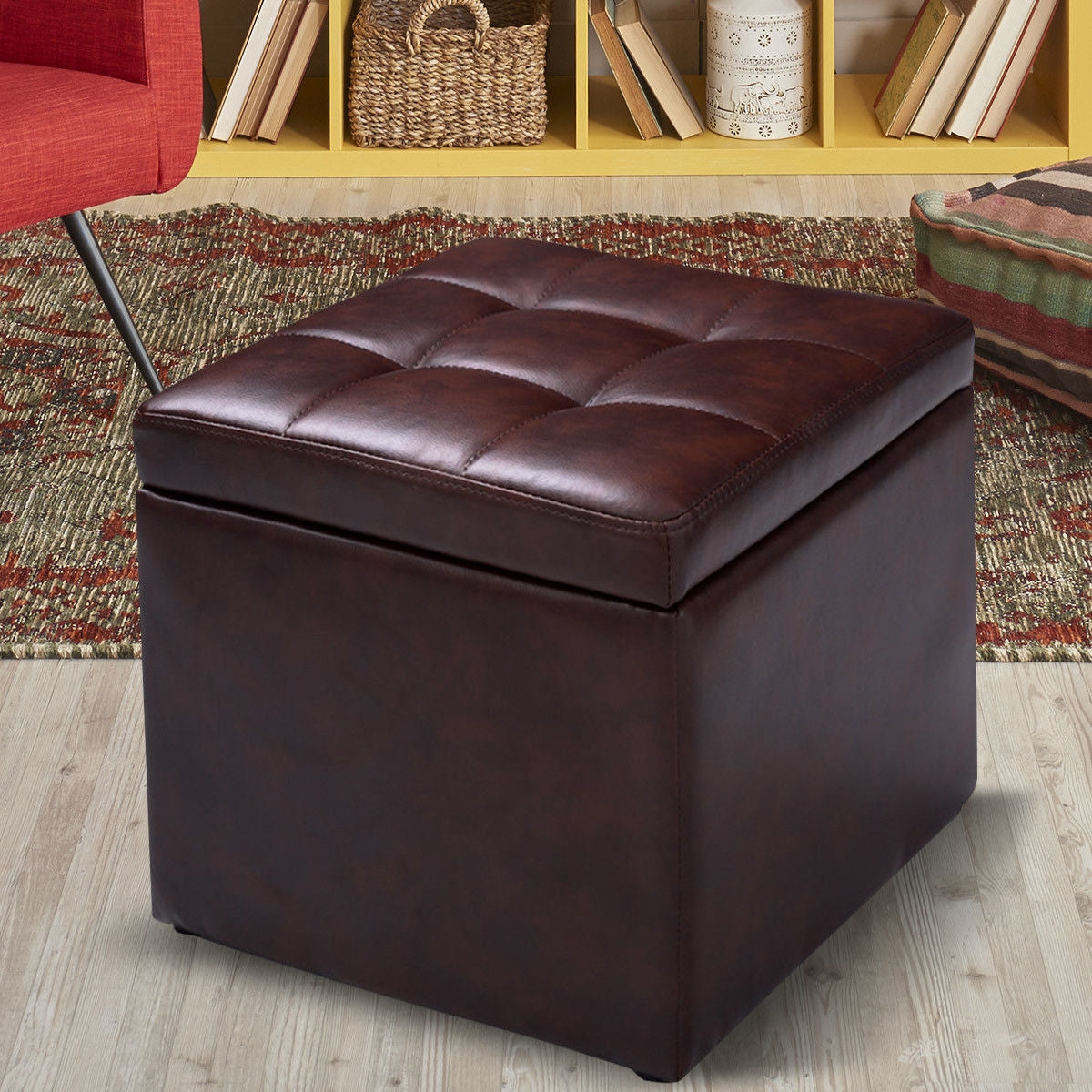 Ottoman Pouffe Storage Box Lounge Seat FootstoolsÂ