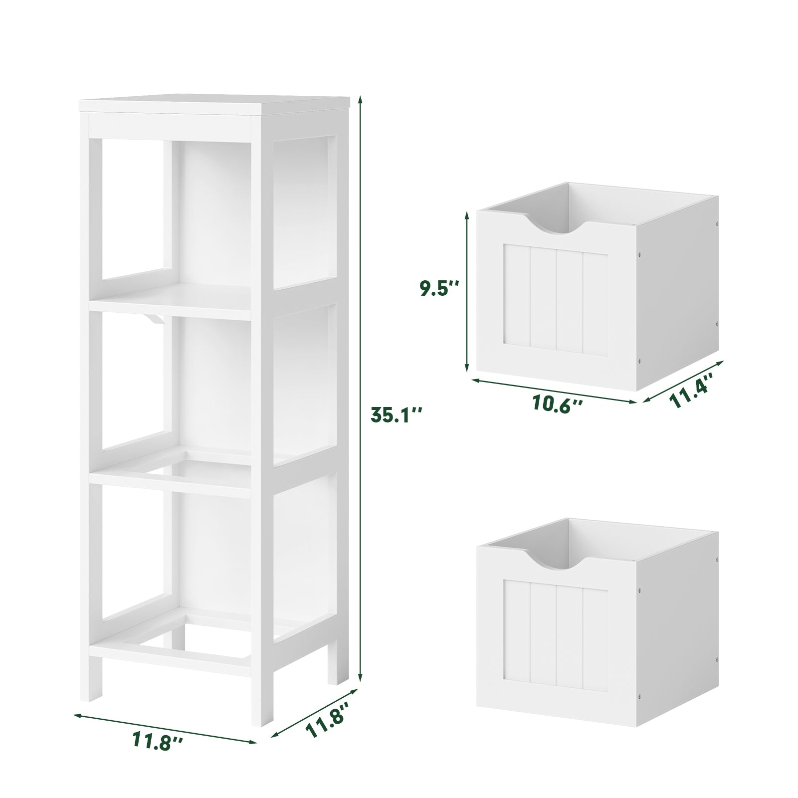 Bathroom Multifunctional Storage Floor Cabinet with 2 DrawersÂ