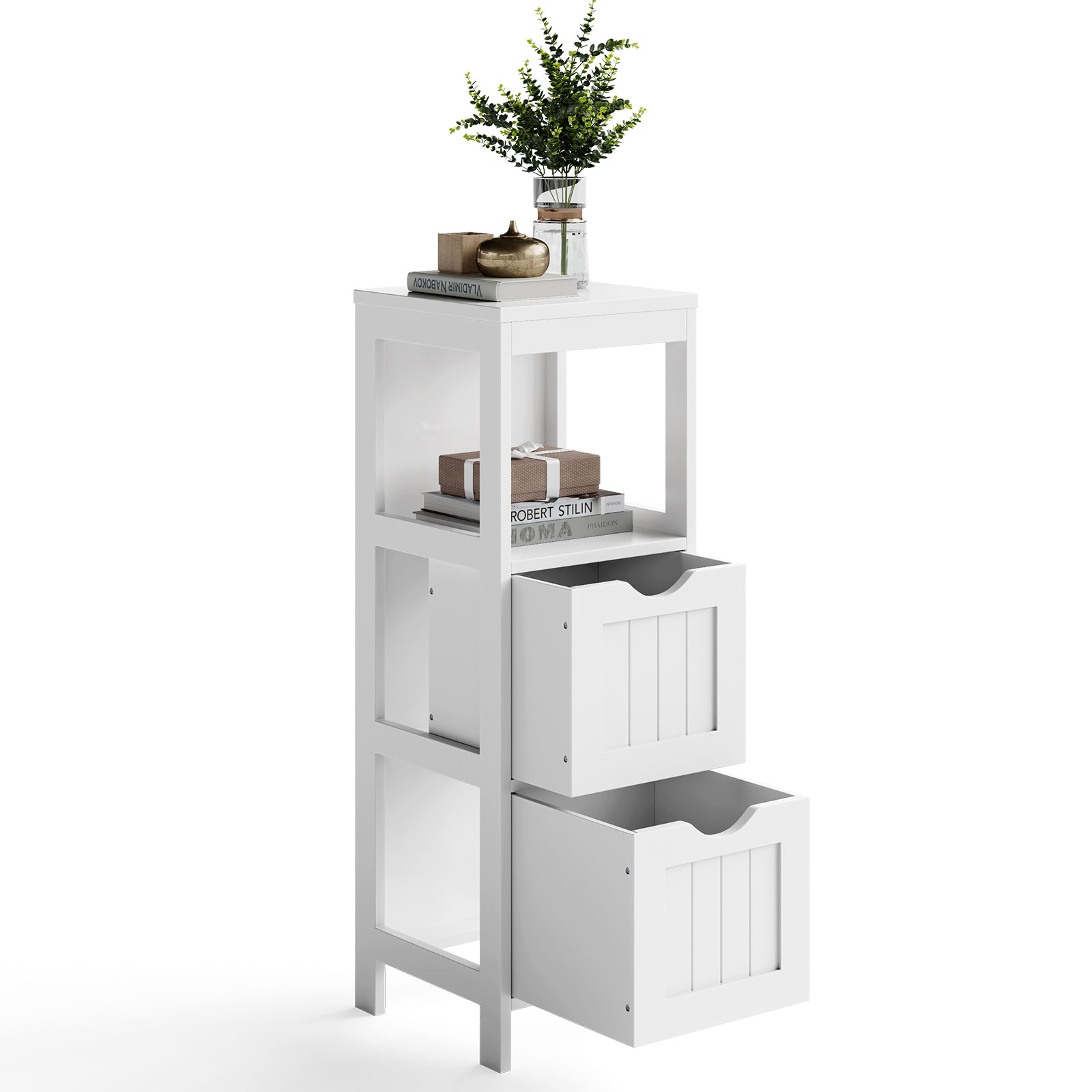 Bathroom Multifunctional Storage Floor Cabinet with 2 DrawersÂ