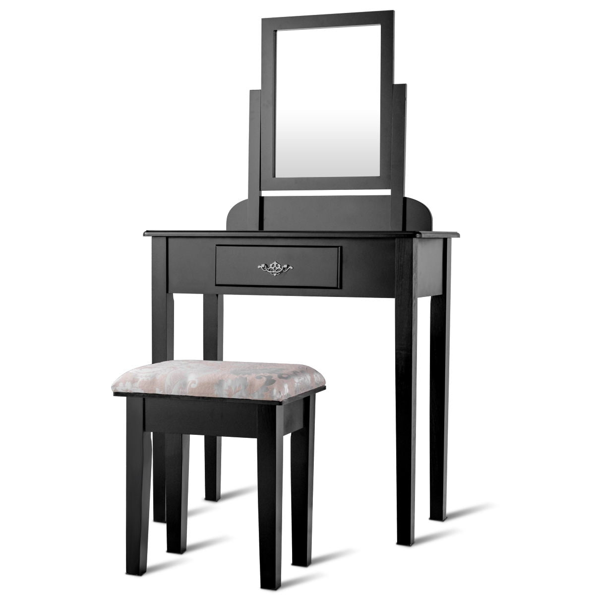 Vanity Dressing Table Stool Set with Large Makeup MirrorÂ