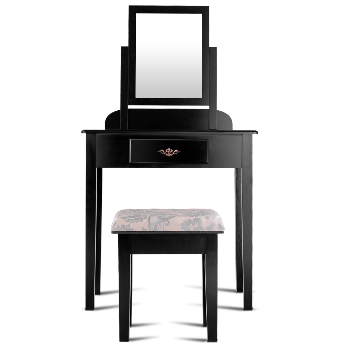 Vanity Dressing Table Stool Set with Large Makeup MirrorÂ