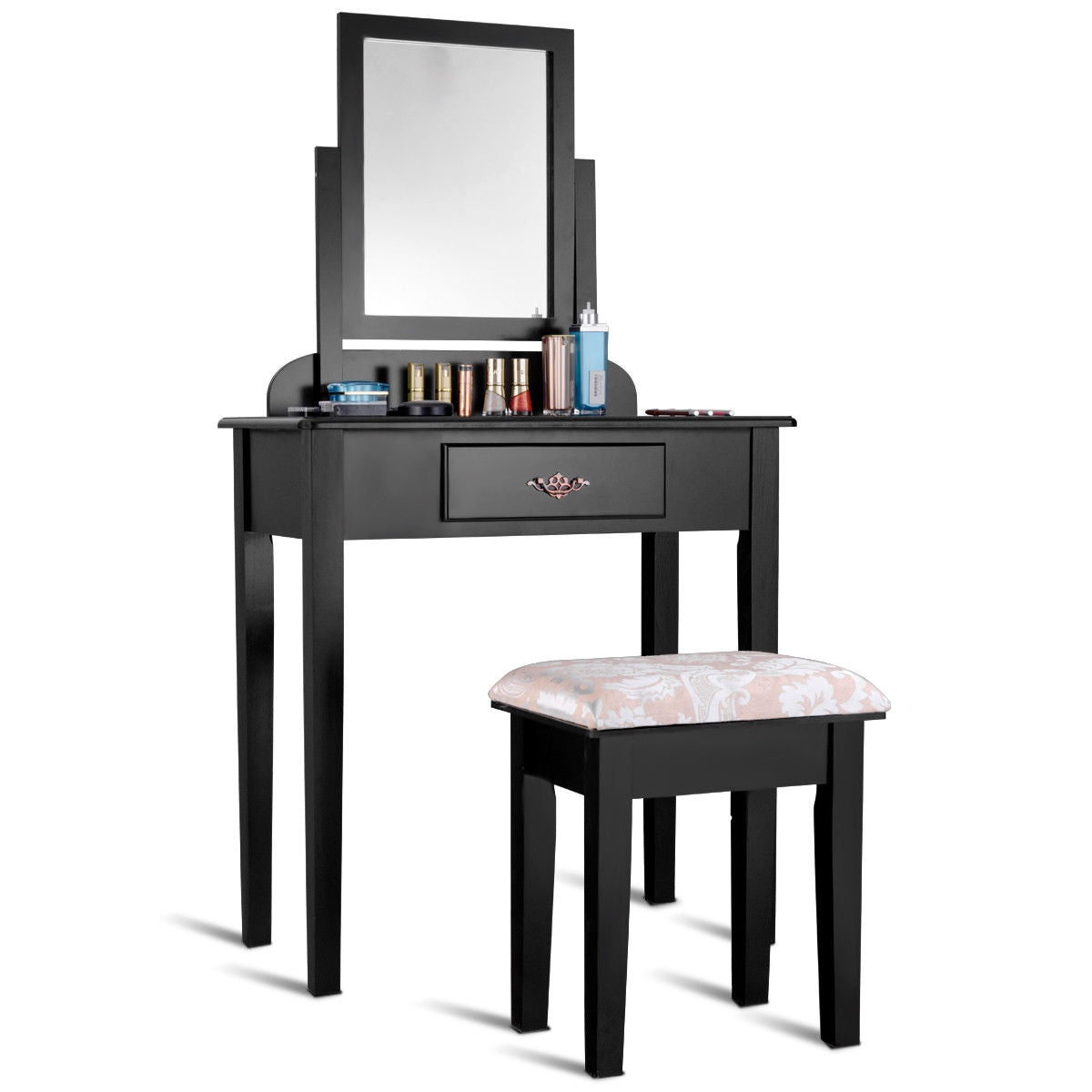 Vanity Dressing Table Stool Set with Large Makeup MirrorÂ
