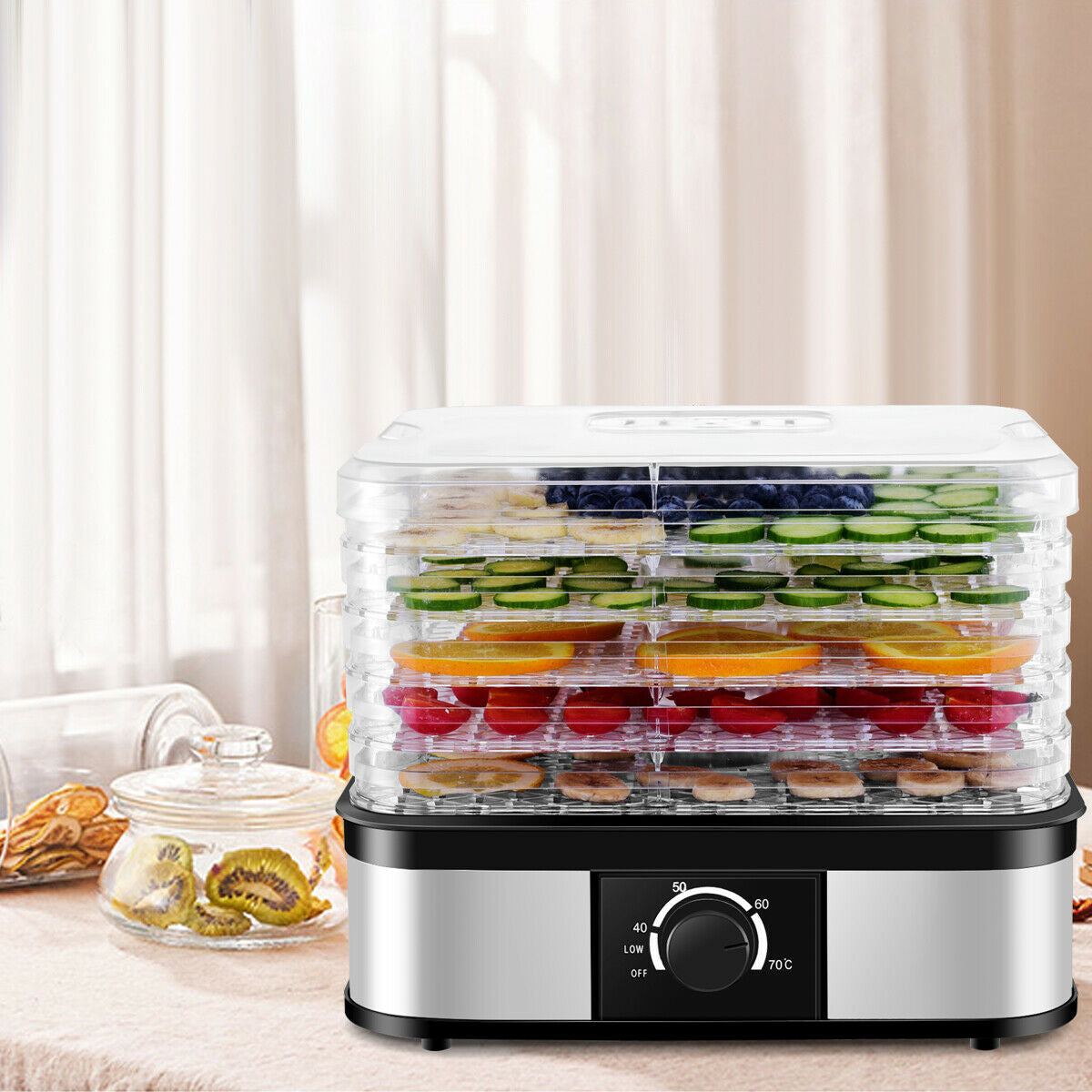 5 Tray Temperature Control Fruit Vegetable DryerÂ