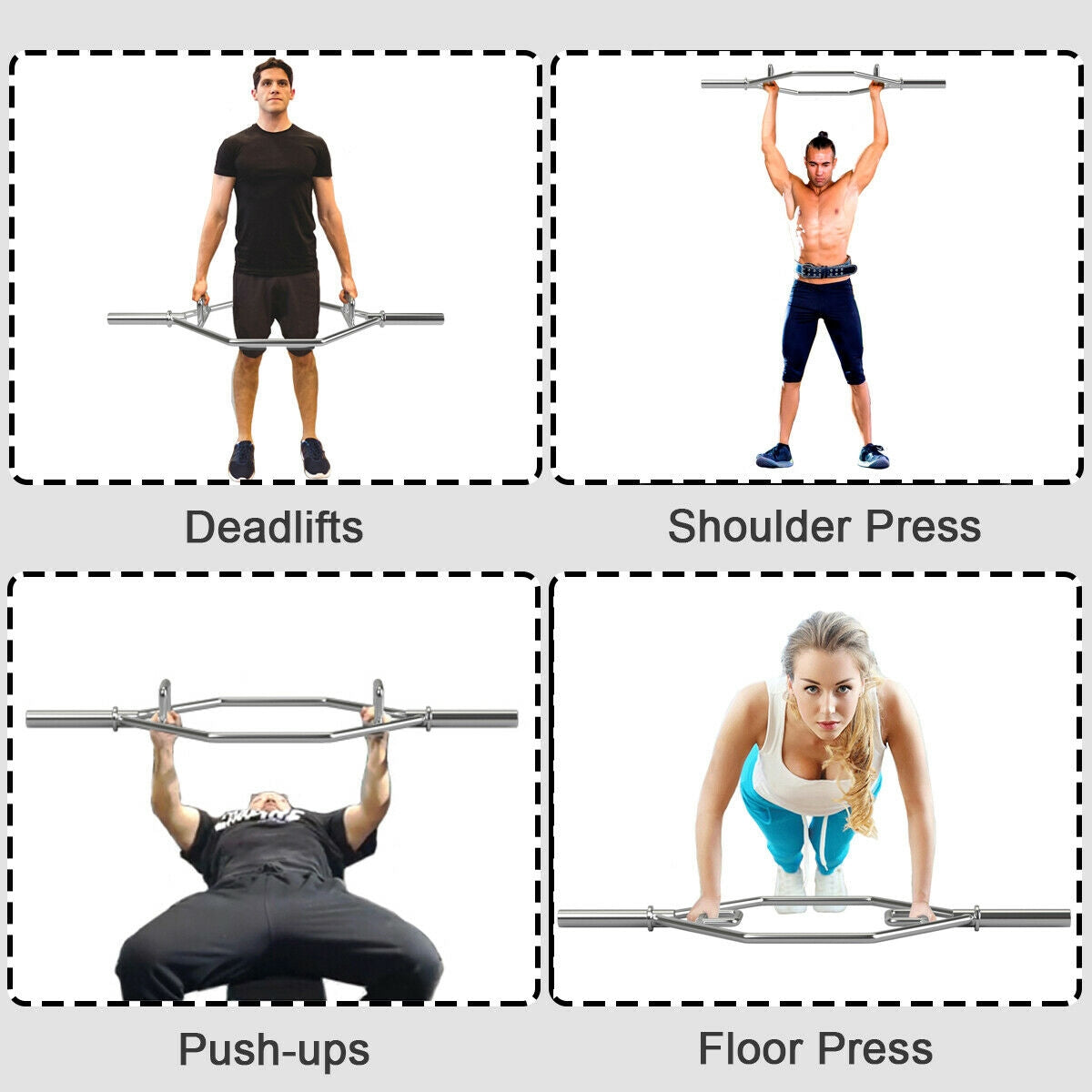 56 Inch Olympic Hexagon Deadlift Trap Bar with Folding Grips PowerliftingÂ