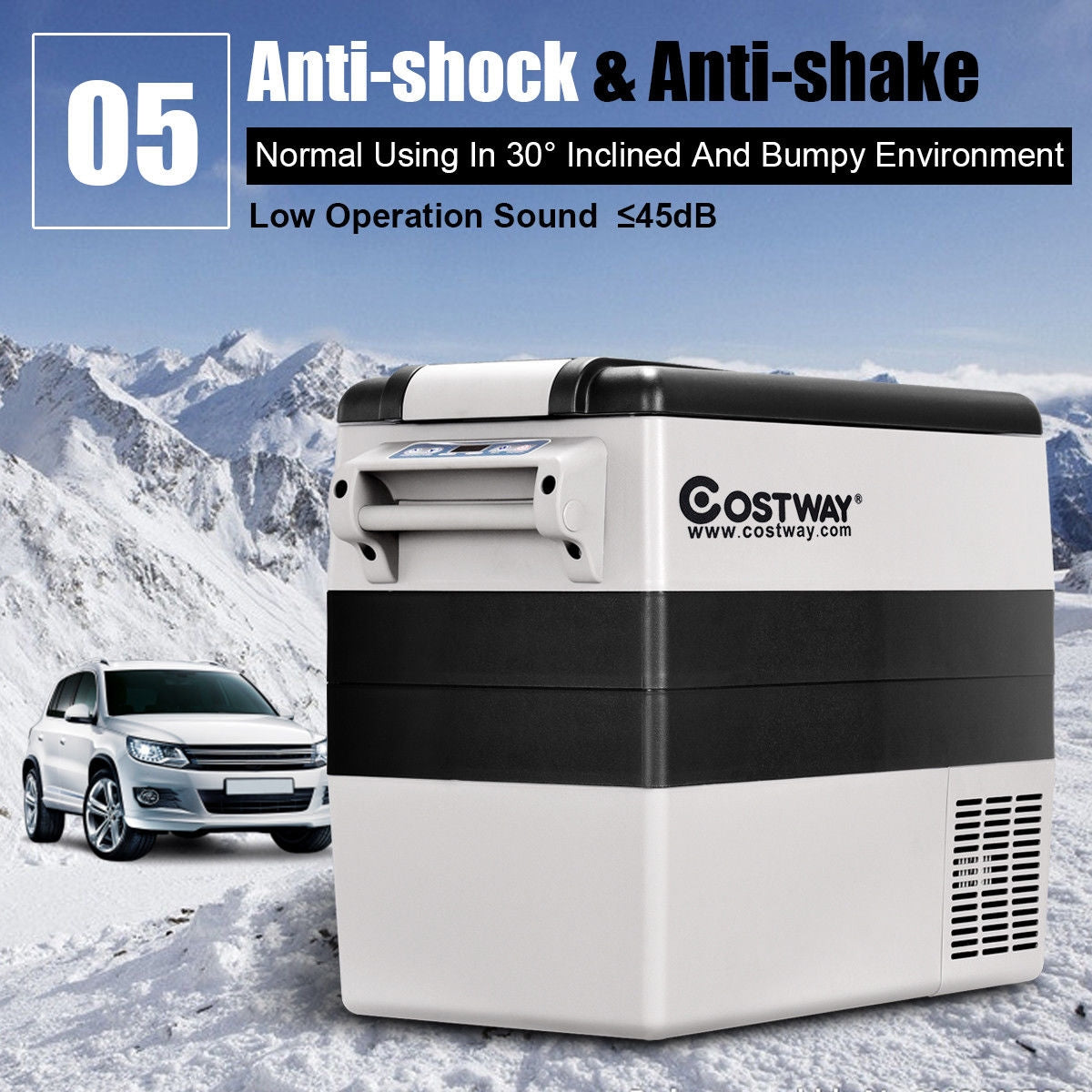 55-Quarts Portable Thermoelectric Electric Car Cooler Refrigerator for BeverageÂ