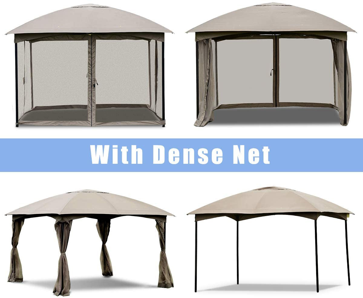 11.5 x 11.5 Feet Fully Enclosed Outdoor Gazebo with Removable 4 WallsÂ