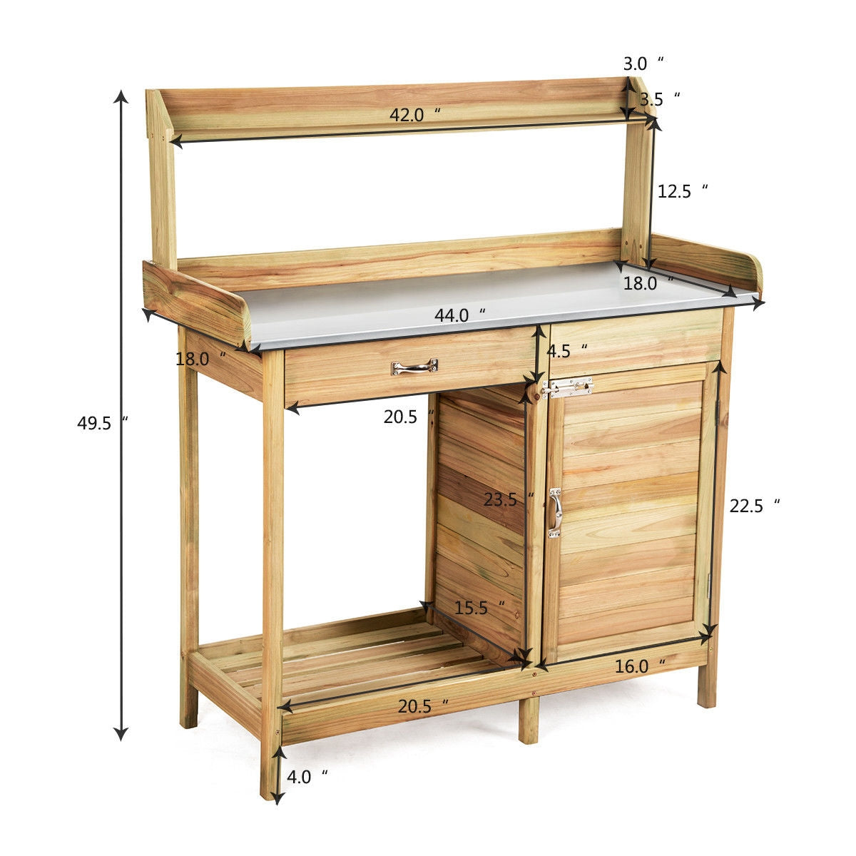 Outdoor Garden Wooden Work Station Potting BenchÂ