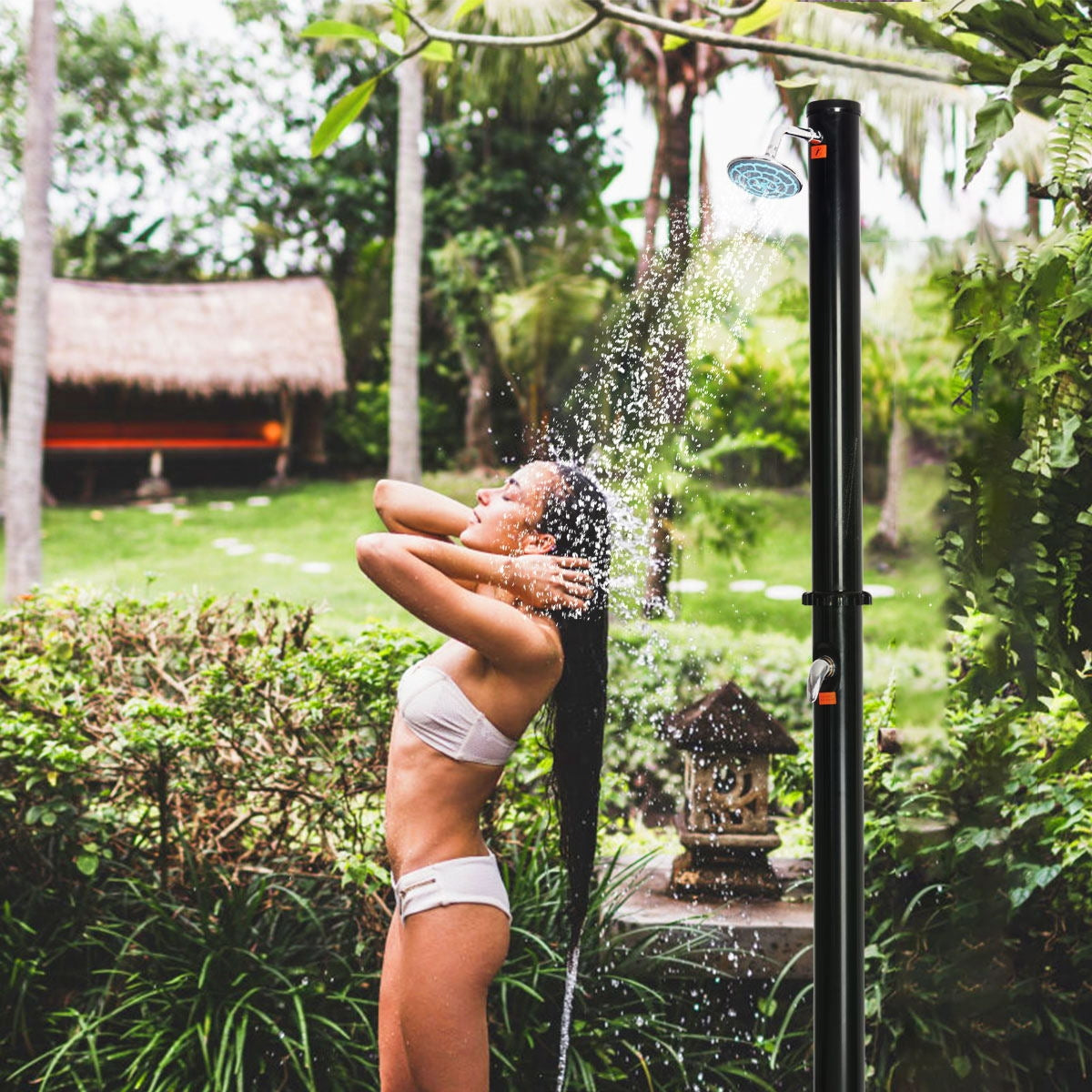 7.2 FT Solar Heated Hot/Cold Shower Spa w/ Base-5.5 GallonÂ
