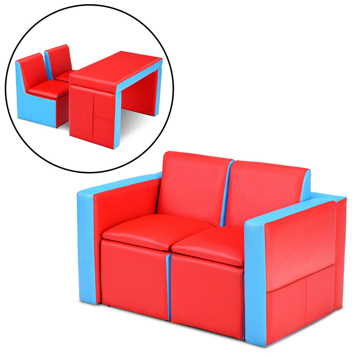 Multi-functional Kids Sofa Table Chair SetÂ