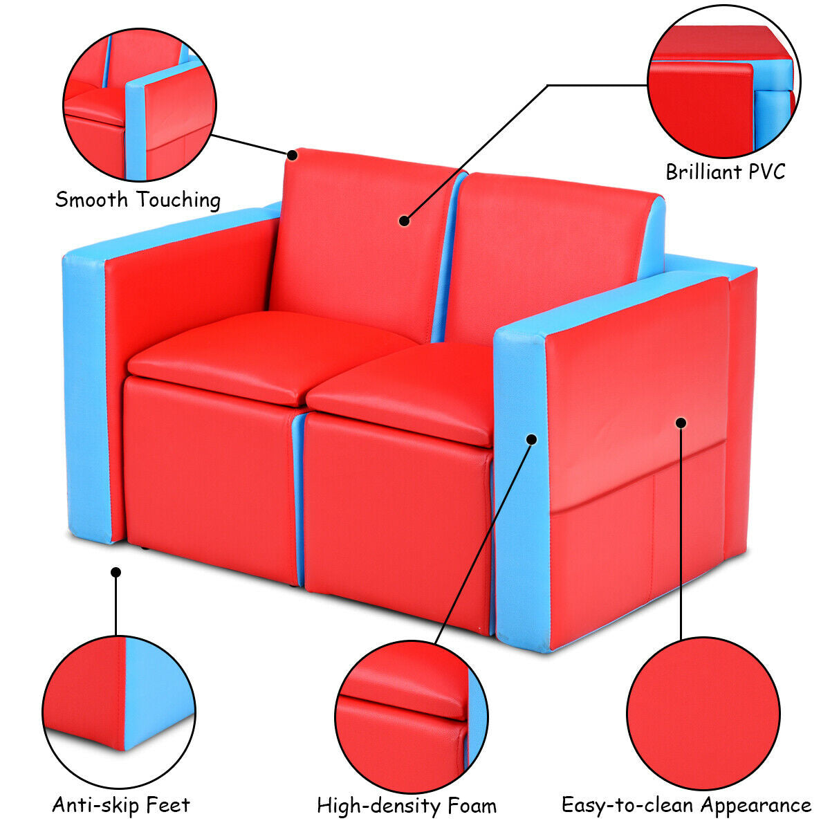 Multi-functional Kids Sofa Table Chair SetÂ