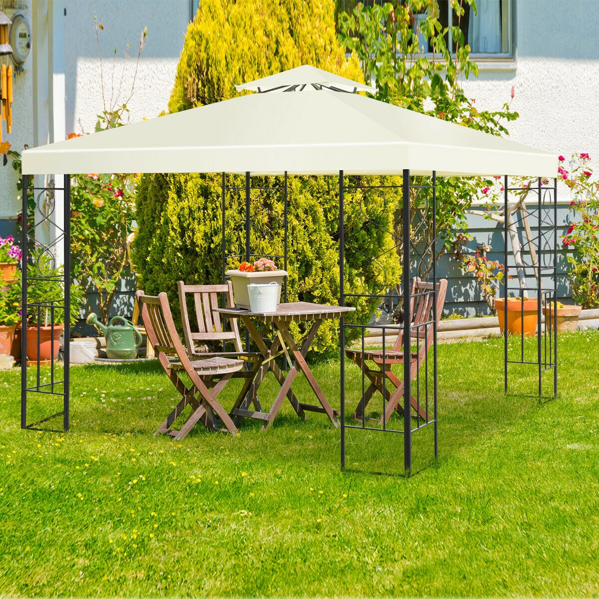 2 Tiers 10 x 10 Feet Patio Gazebo Canopy TentÂ