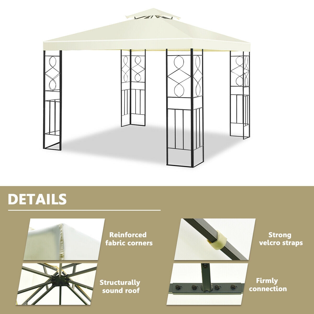 2 Tiers 10 x 10 Feet Patio Gazebo Canopy TentÂ