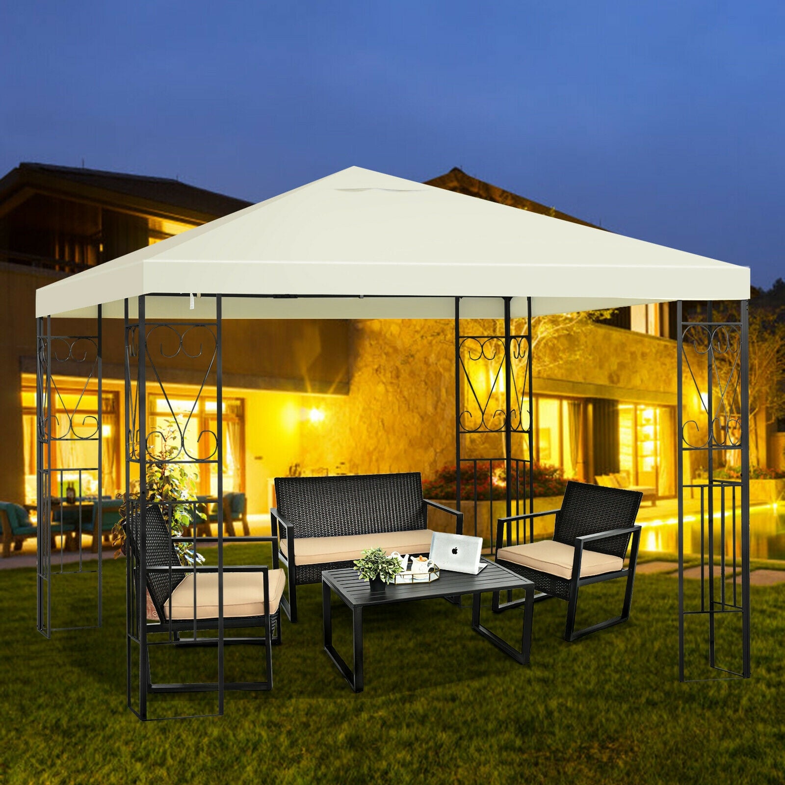 10 x 10 Feet Patio Gazebo Canopy Tent Garden ShelterÂ