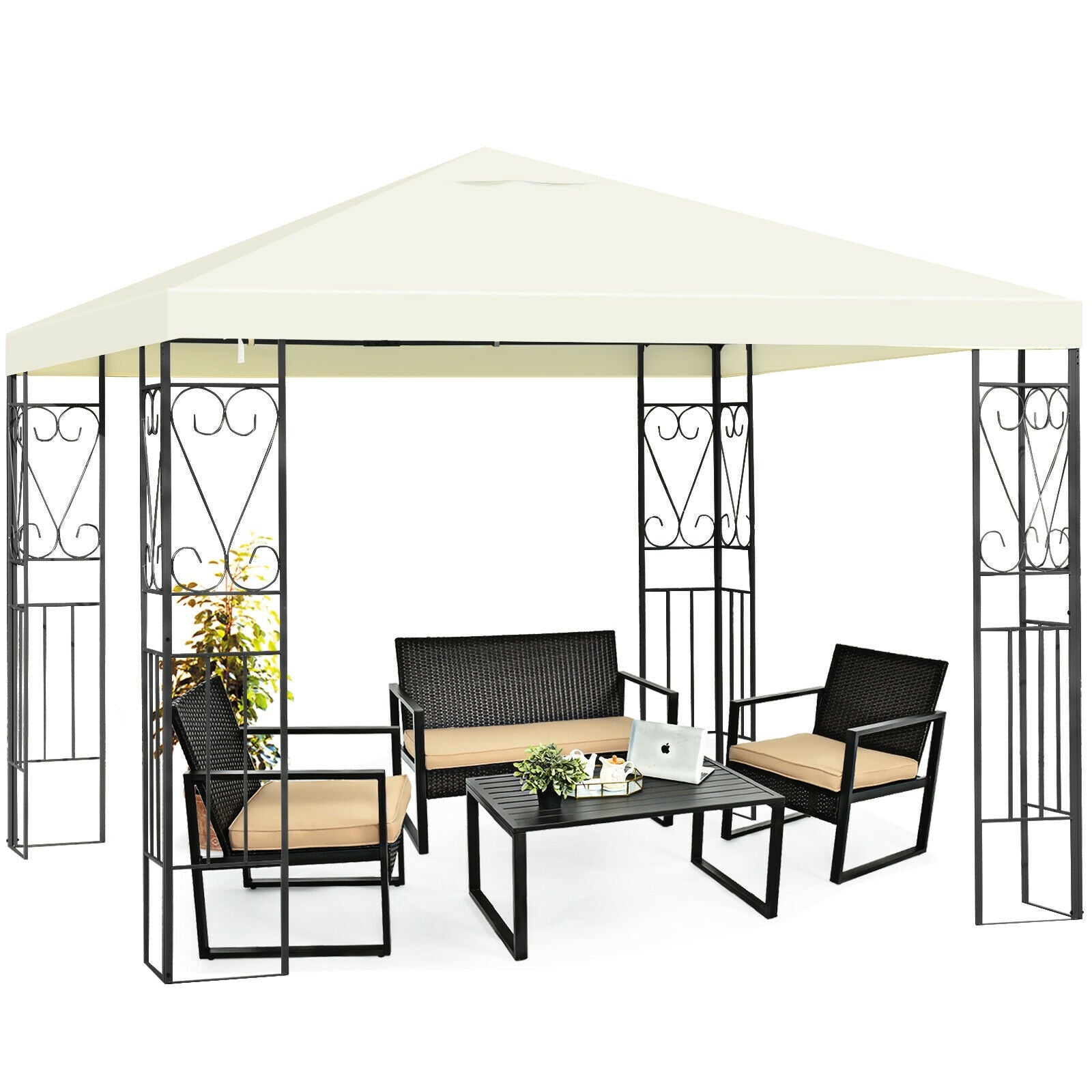 10 x 10 Feet Patio Gazebo Canopy Tent Garden ShelterÂ