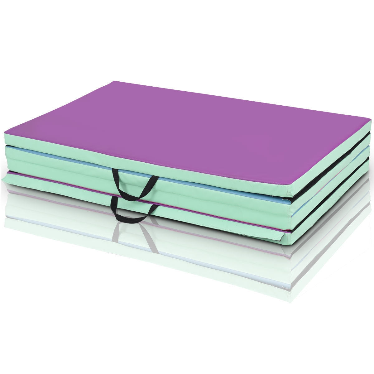 4 Feet x 10 Feet Thick Folding Panel Gymnastics Mat-MultiolorÂ