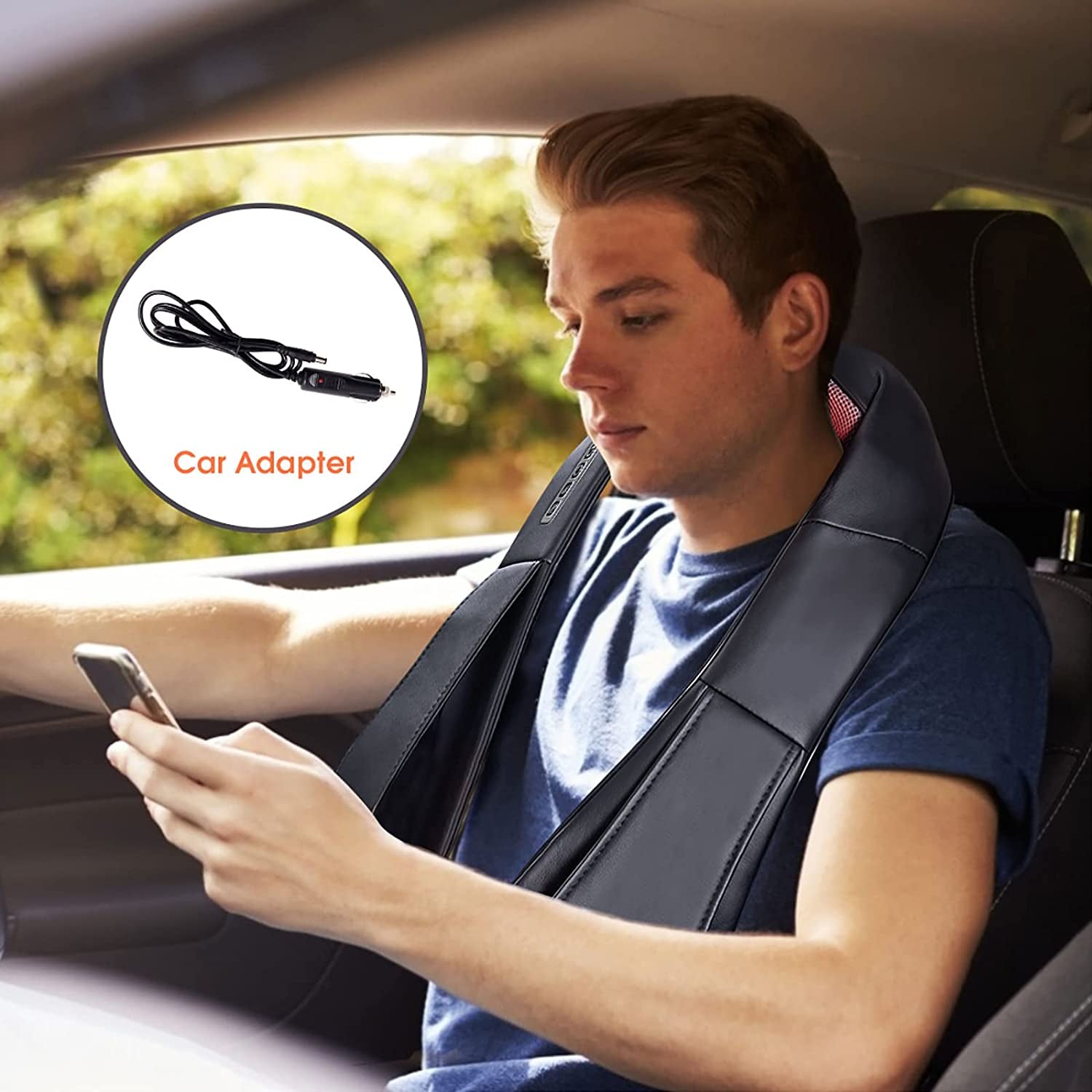 Electric Back and Neck Kneading Shoulder Massager with Heat StrapsÂ