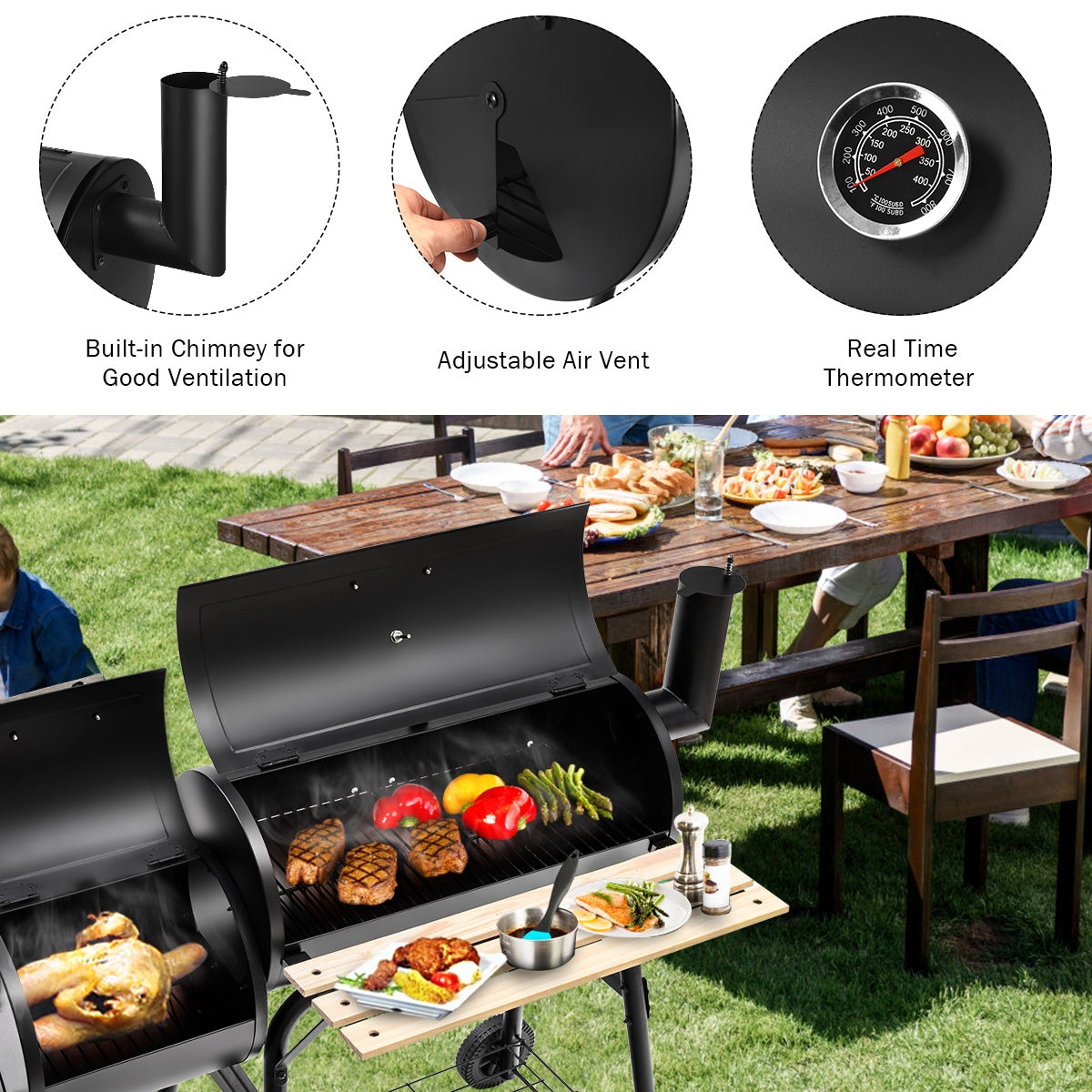 Outdoor BBQ Grill Barbecue Pit Patio CookerÂ