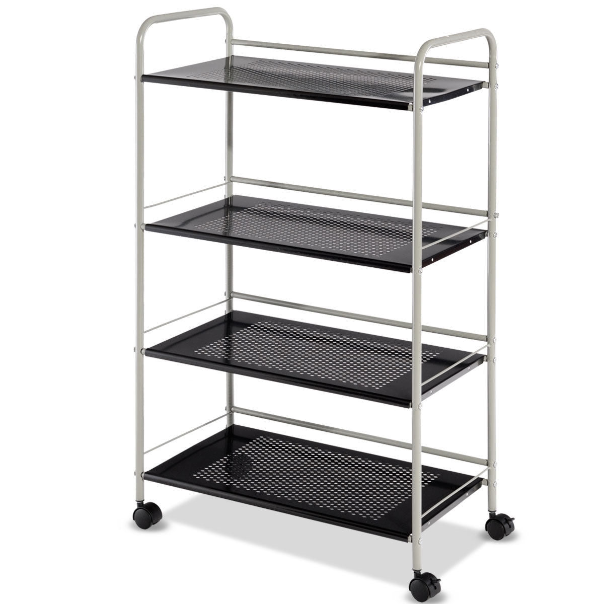 4 Tiers Rolling Storage Cart Utility Trolley-23.5 InchÂ