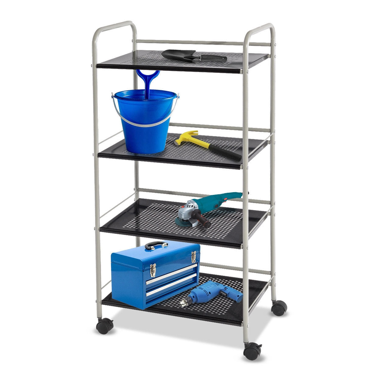 4 Tiers Rolling Cart Storage Display Rack-19.5 InchÂ