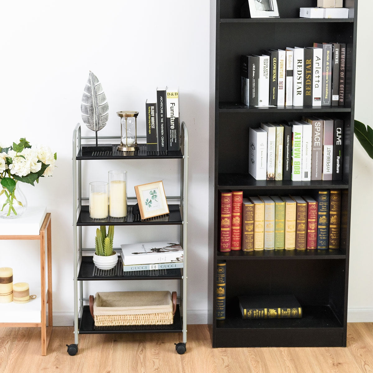 4 Tiers Rolling Cart Storage Display Rack-19.5 InchÂ