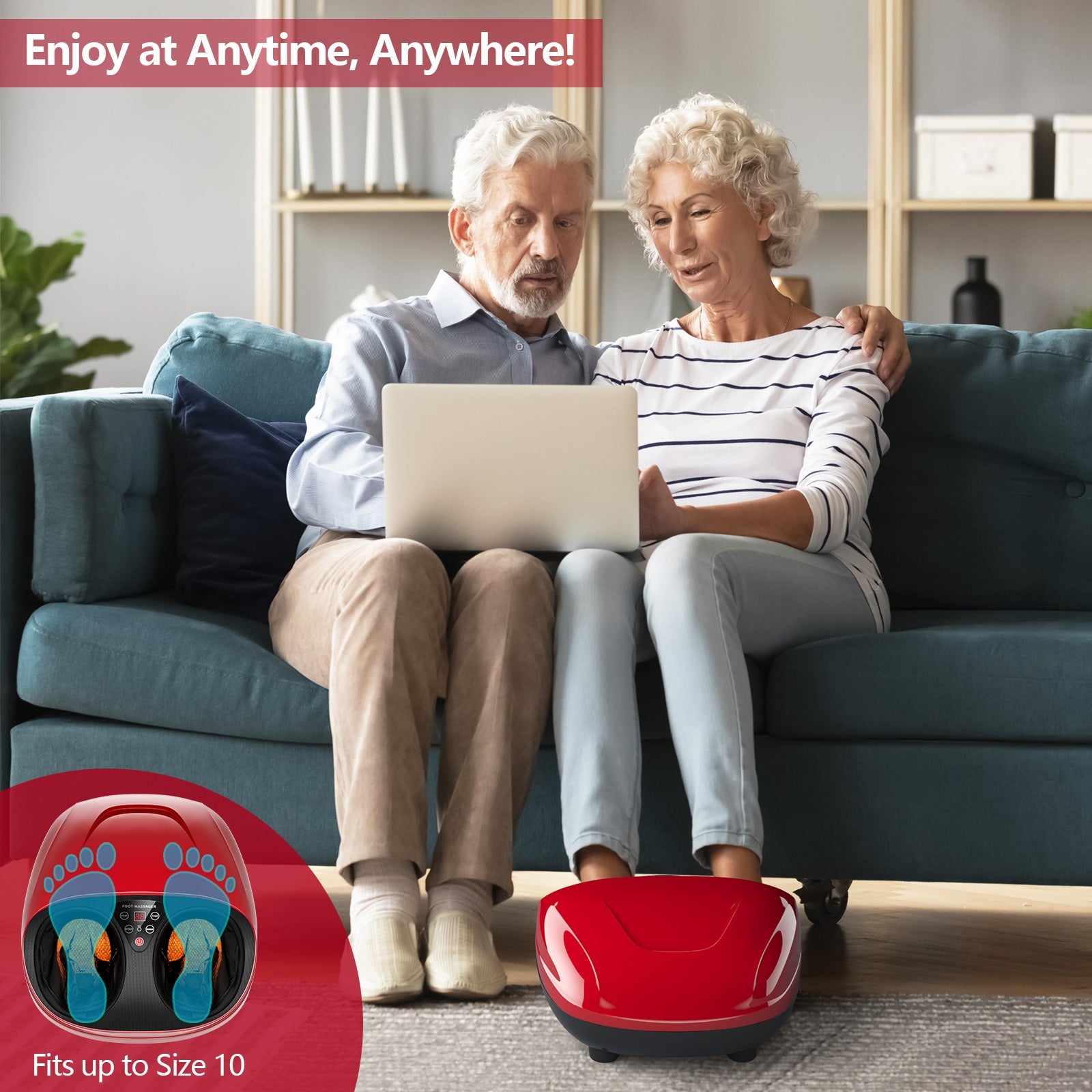 Foot Massager W/ Heat Rolling and Air CompressionÂ