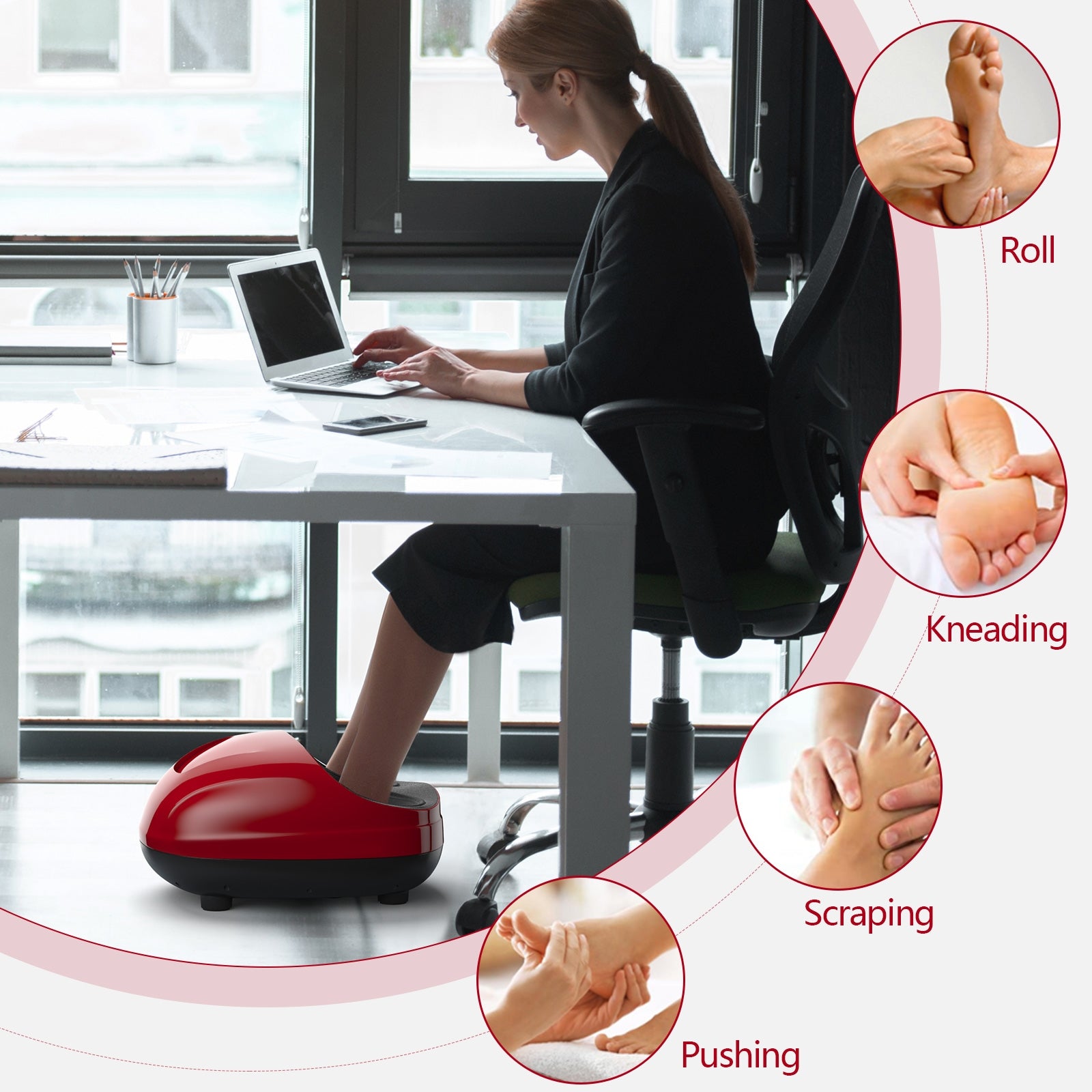Foot Massager W/ Heat Rolling and Air CompressionÂ