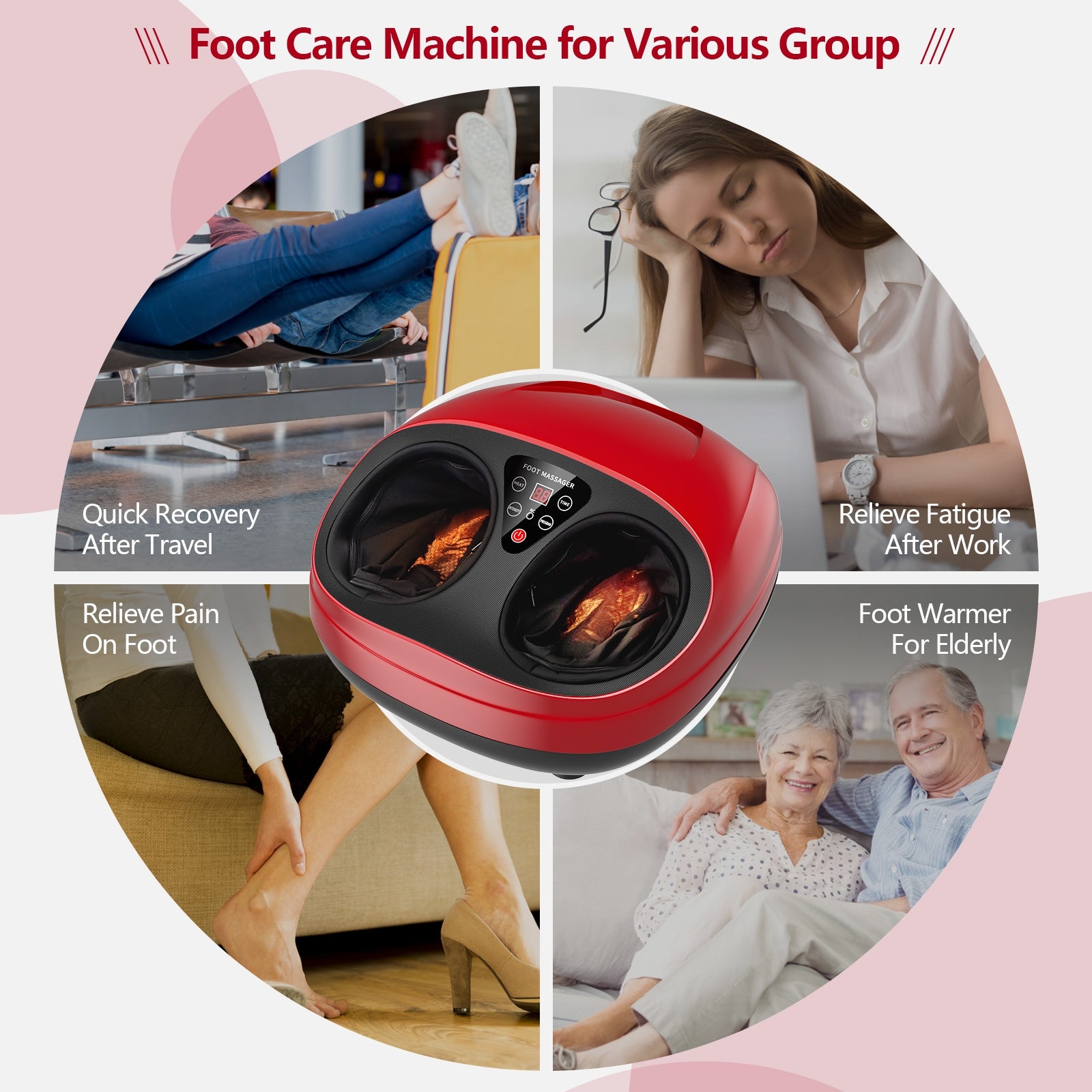 Foot Massager W/ Heat Rolling and Air CompressionÂ