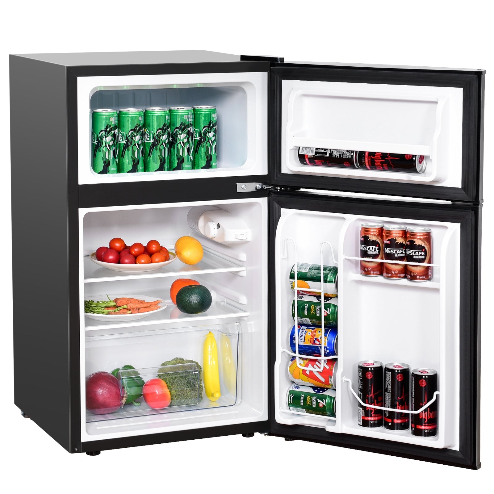 3.2 cu ft. Compact Stainless Steel Refrigerator-BlackÂ