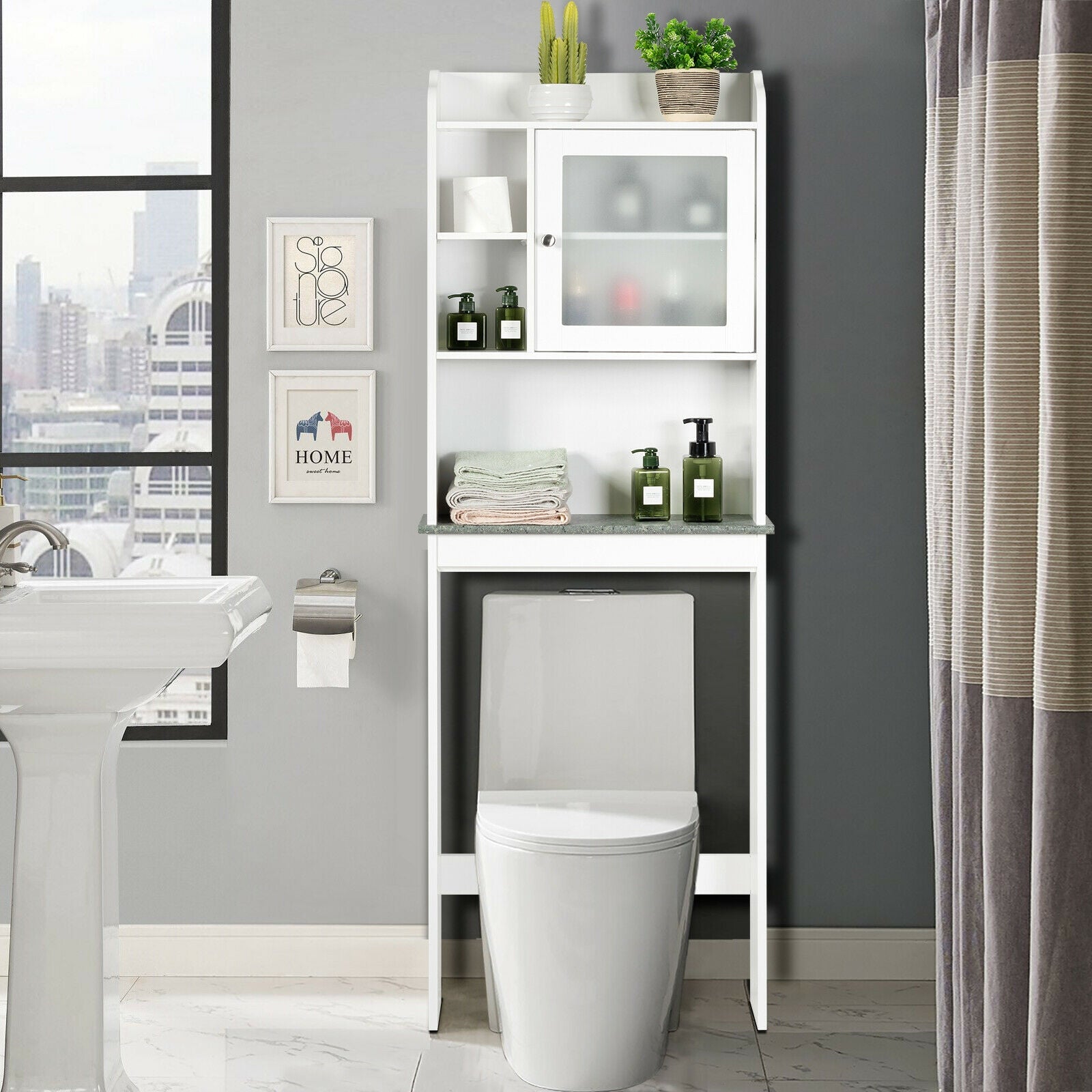 Space Saver White Over-the-Toilet CabinetÂ
