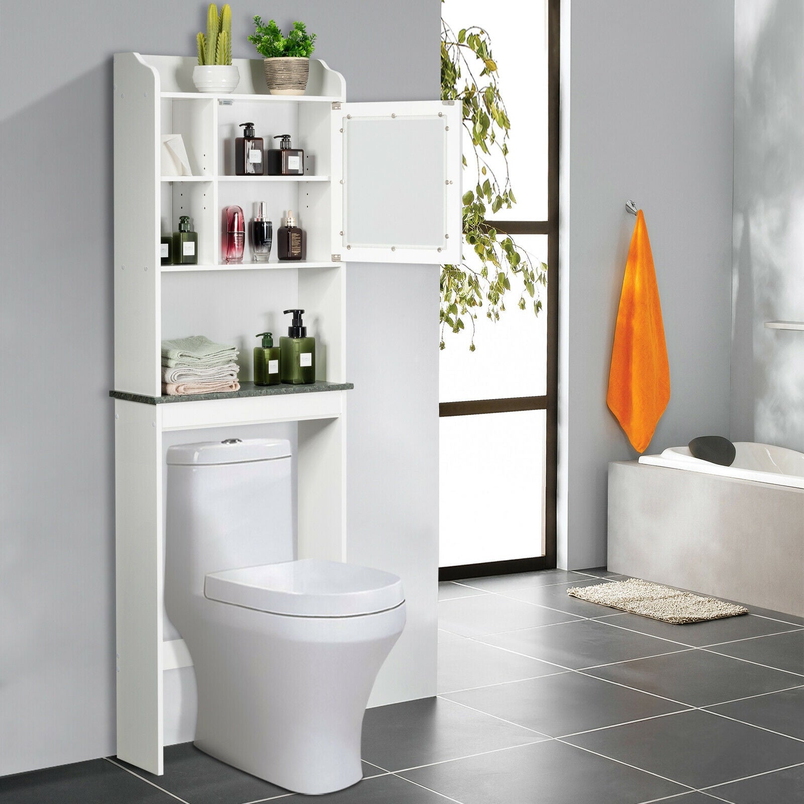 Space Saver White Over-the-Toilet CabinetÂ