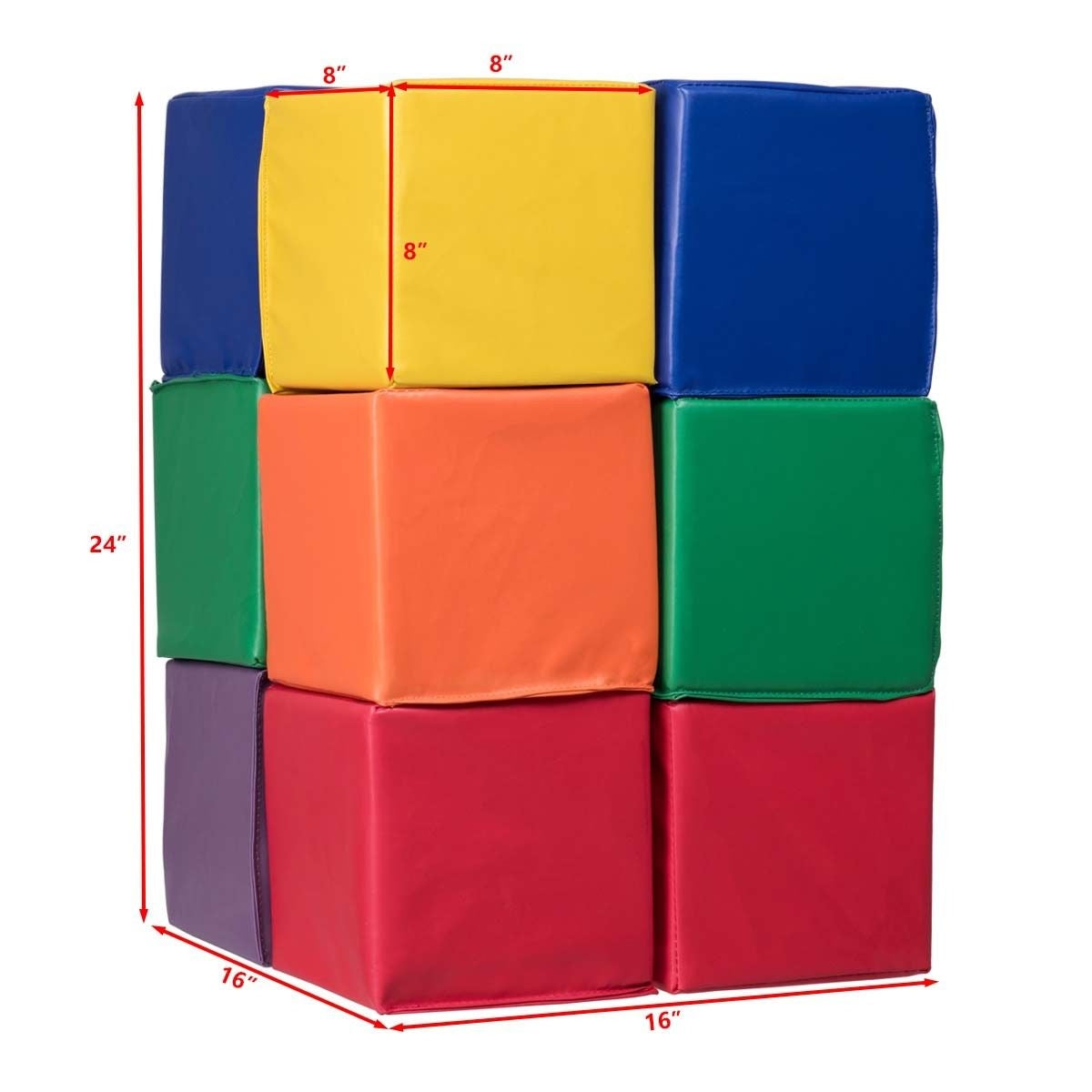 12 Pieces 8 Inch PU Foam Big Building Blocks for KidsÂ