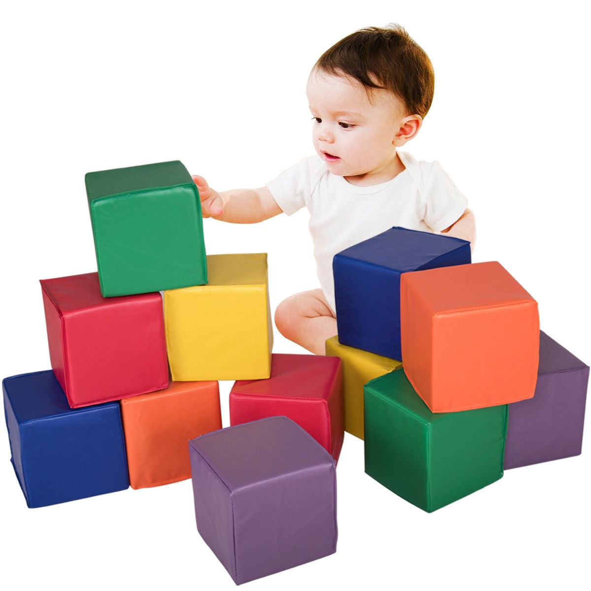 12 Pieces 8 Inch PU Foam Big Building Blocks for KidsÂ