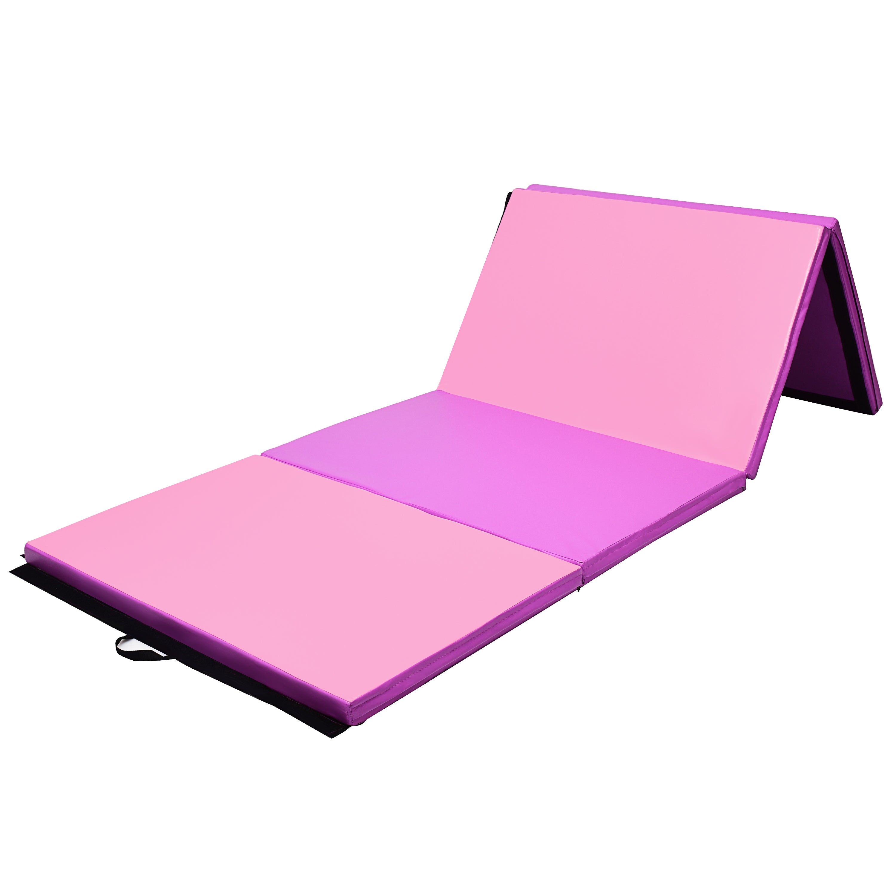 4 Feet x 10 Feet Thick Folding Panel Gymnastics Mat-Pink & PurpleÂ